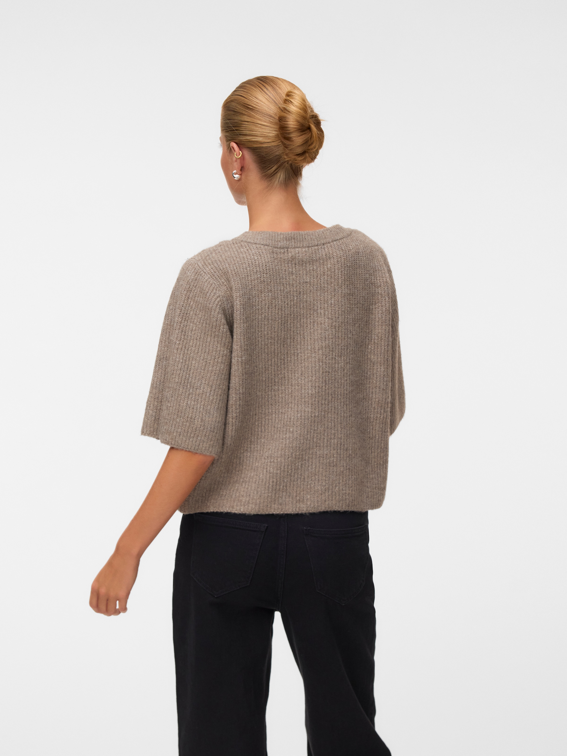 Vero Moda Strickjacke »VMSOFFE 2/4 O-NECK CARDIGAN NOOS« Materialmix, regular fit