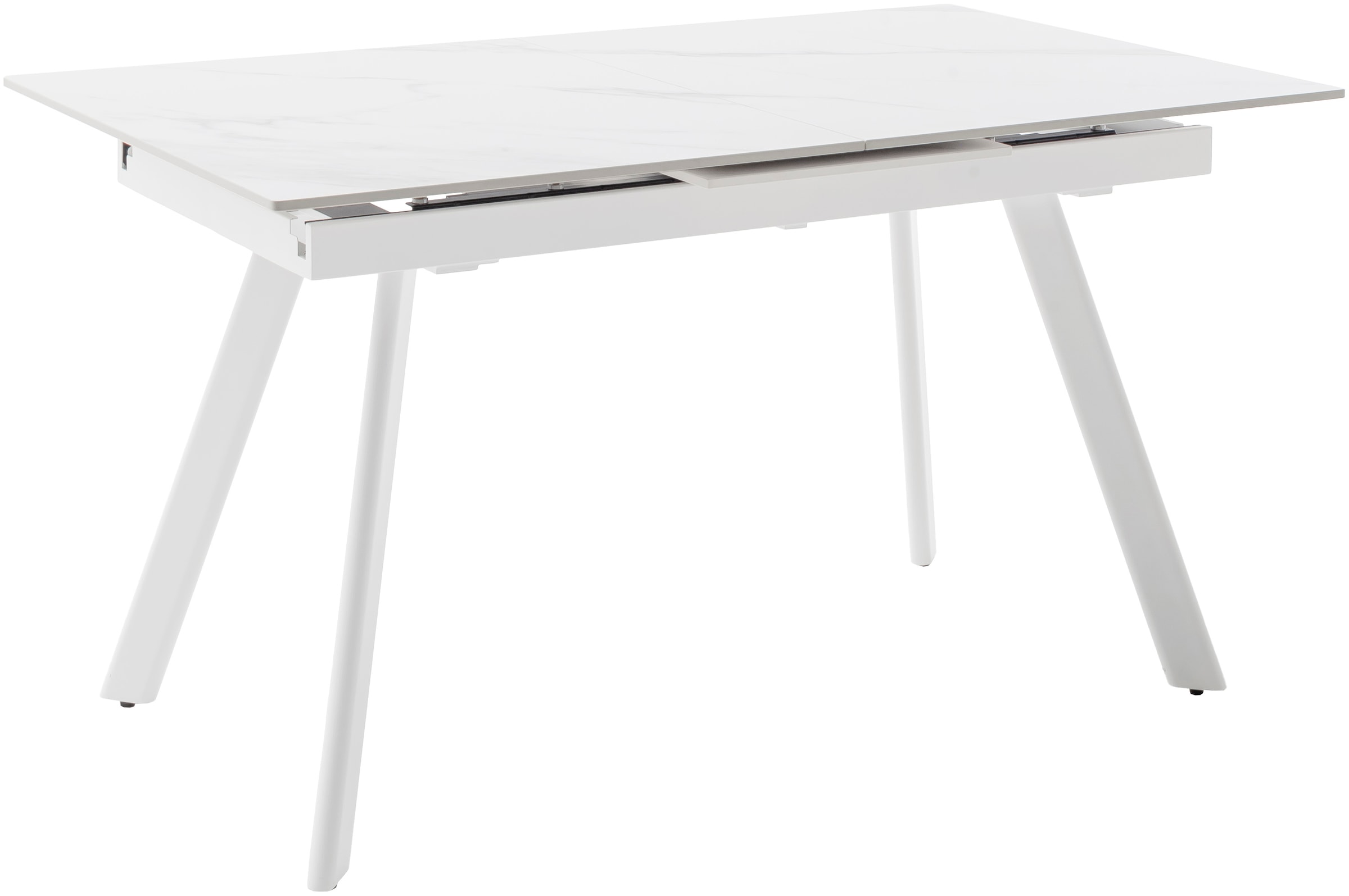 MCA furniture Esstisch »PARENZO Auzugtisch 140-180 cm weiss marmoriert - bis 8 Personen« 1 Stk. tlg. Keramik, Metall weiss, Synchronauszug, ausziehbar, 6-8 Personen
