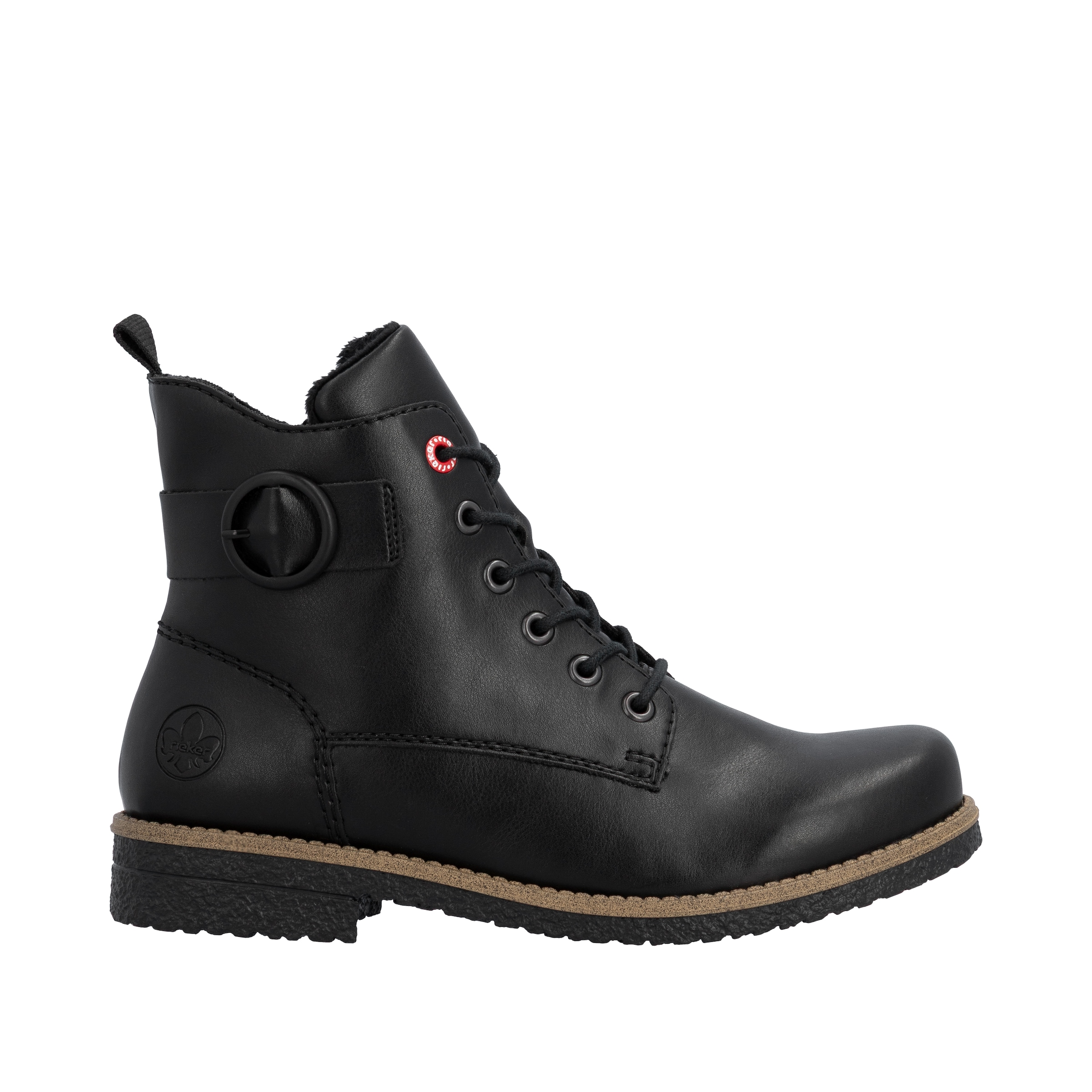 Rieker Schnürstiefelette  Schnürboots, Stiefelette, Blockabsatz mit dekorativer Zierschnalle