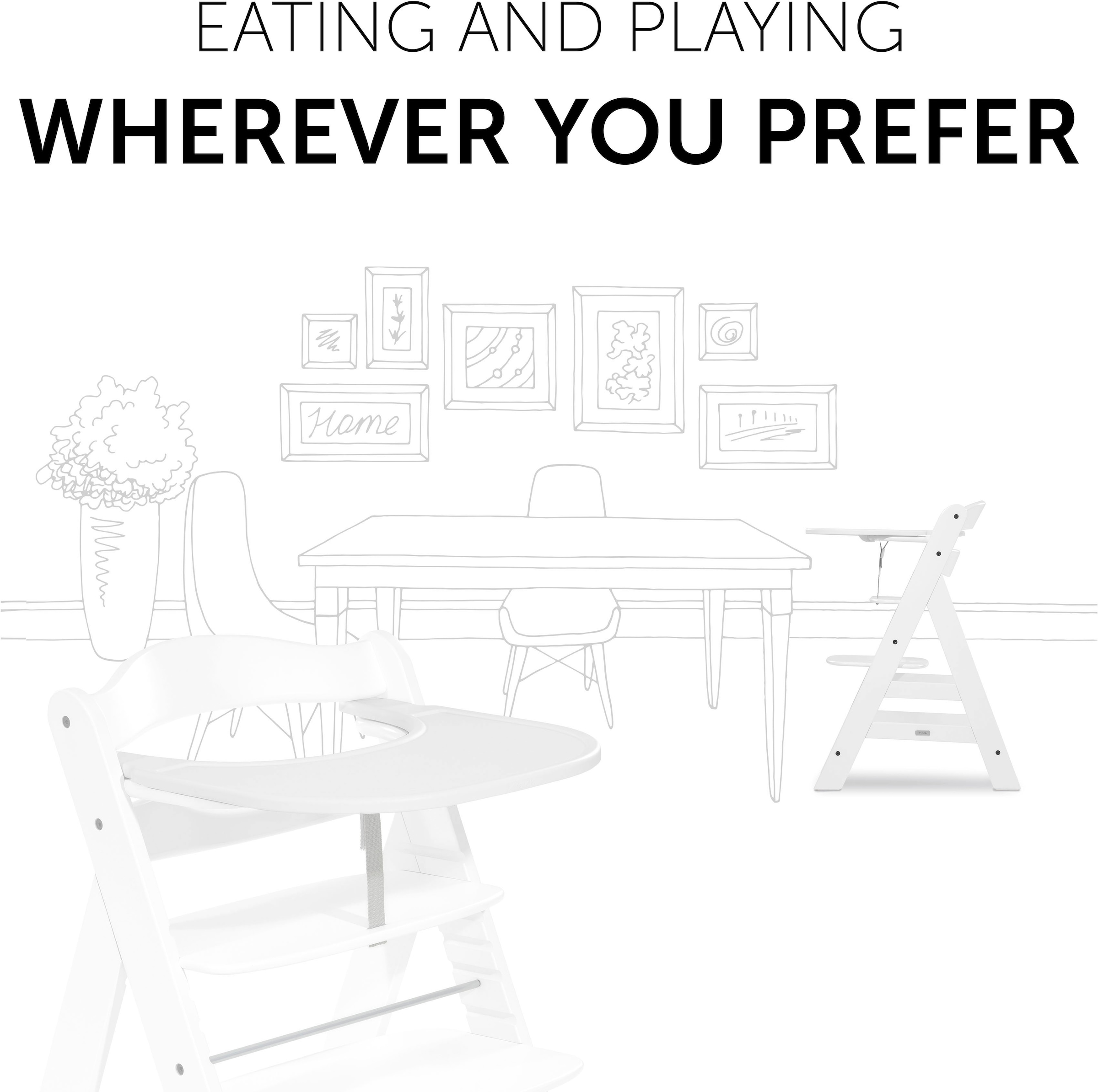 Hauck Hochstuhltablett »Alpha Click Tray, weiss« für Hauck Hochstuhl Alpha+