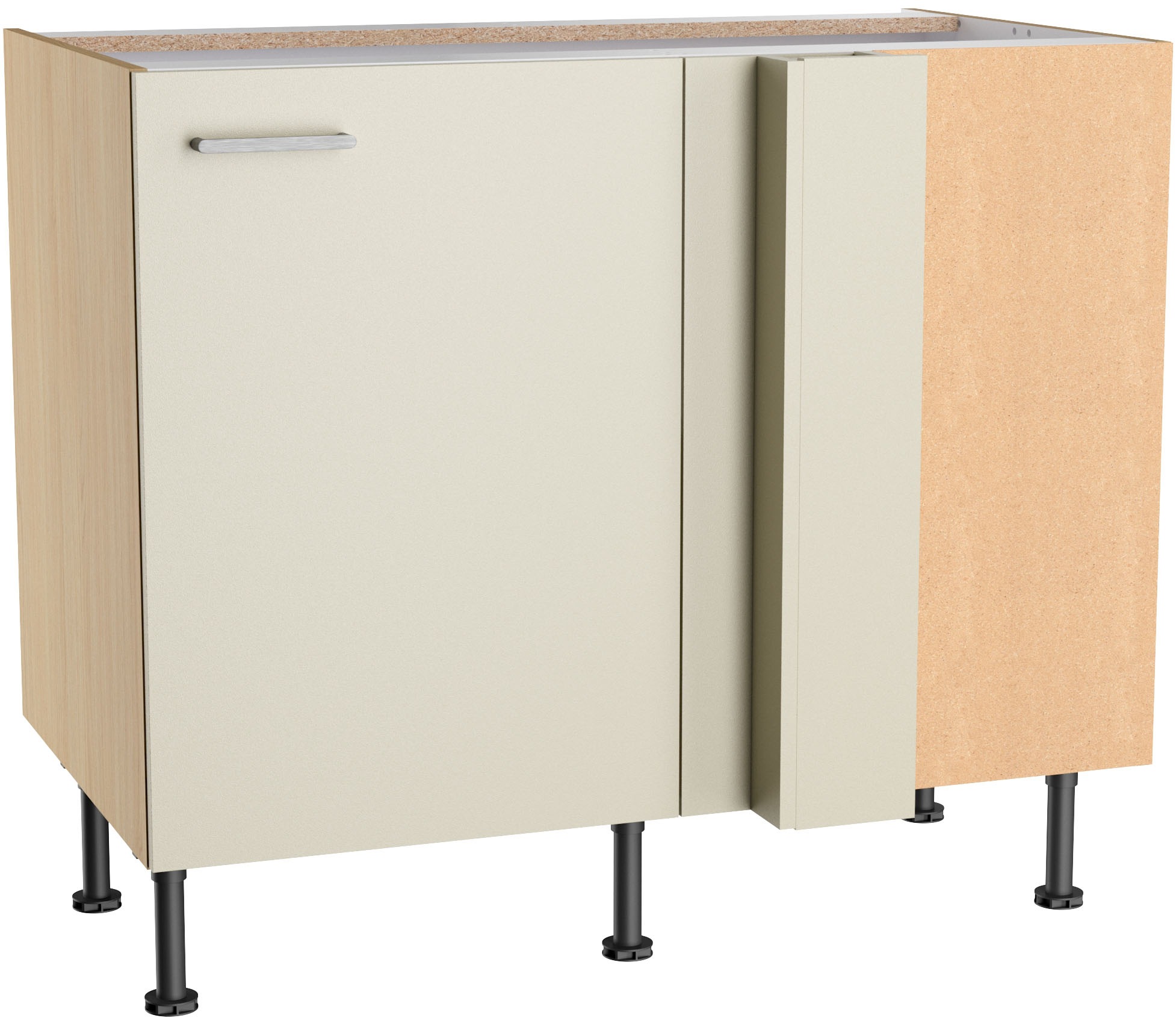 KOCHSTATION Eckunterschrank »KS-Lucy« Breite 100 cm, mit  1 Tür, Soft-Close, höhenverstellbare Füsse