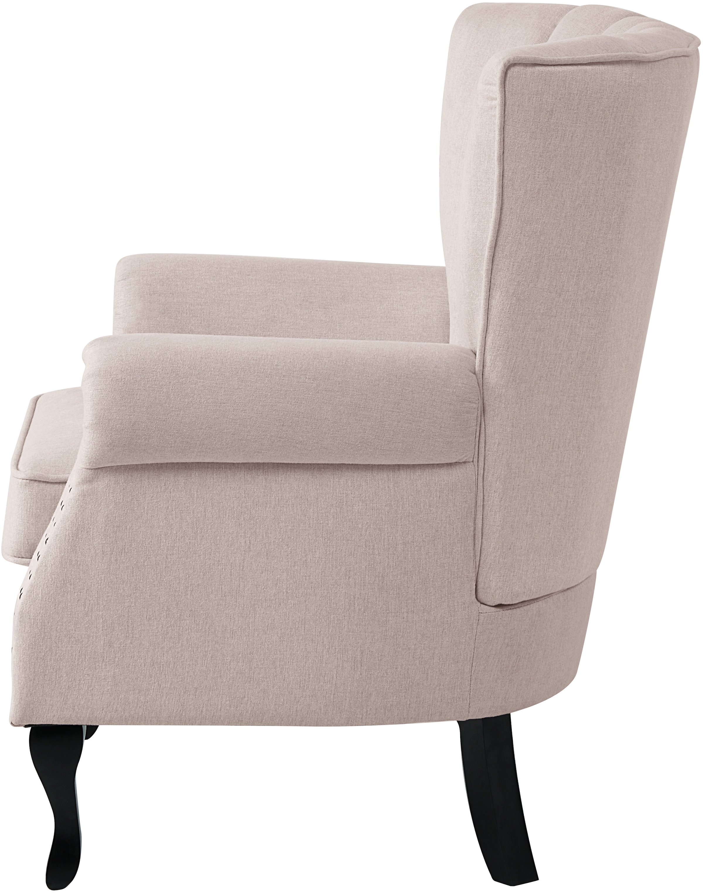 ATLANTIC home collection Sessel »TONI« modern mit Nieten und hoher Rückenlehne