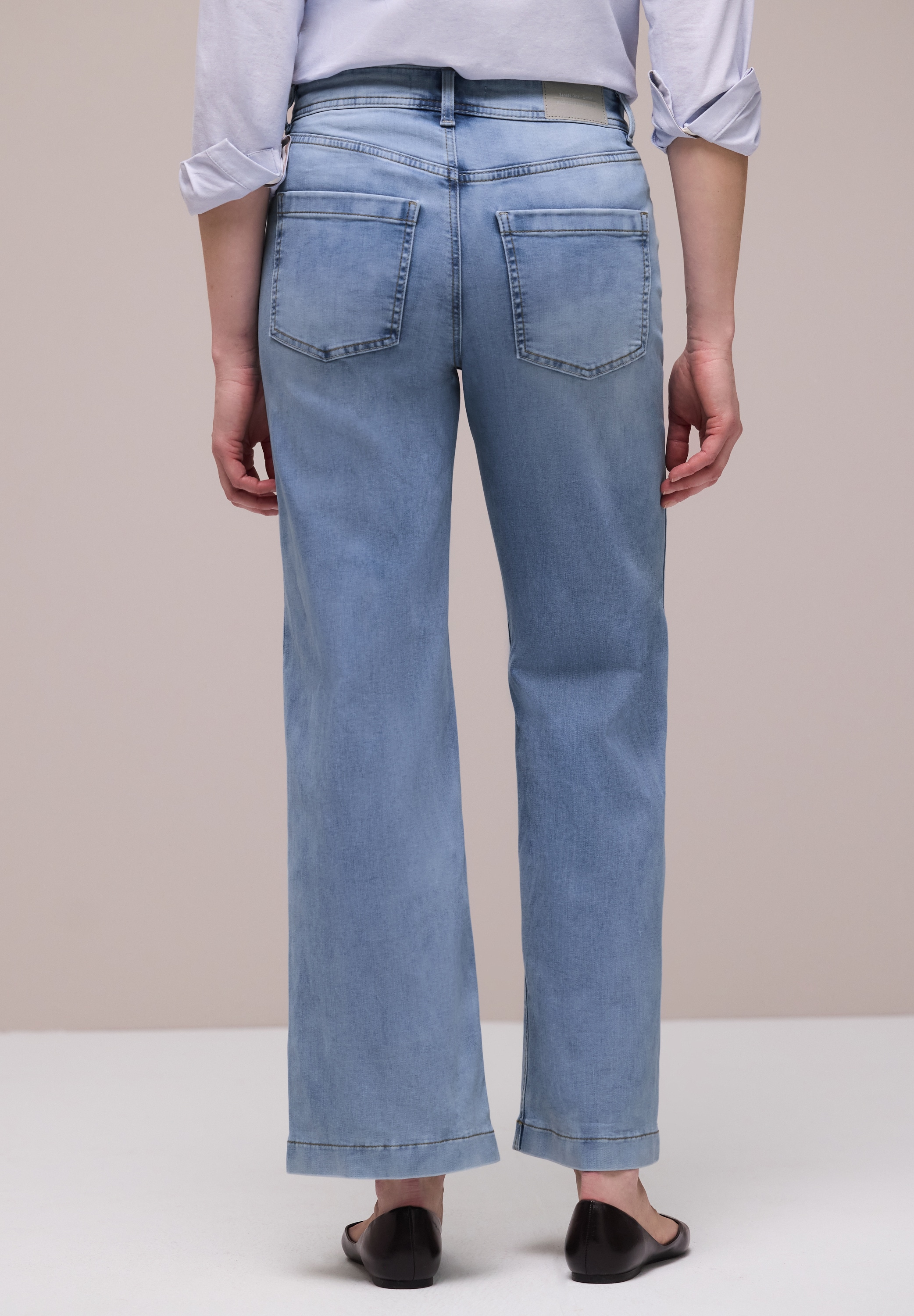 STREET ONE Jeans taille haute »Style Emee« mit weitem Bein und Viskose mit Stretch