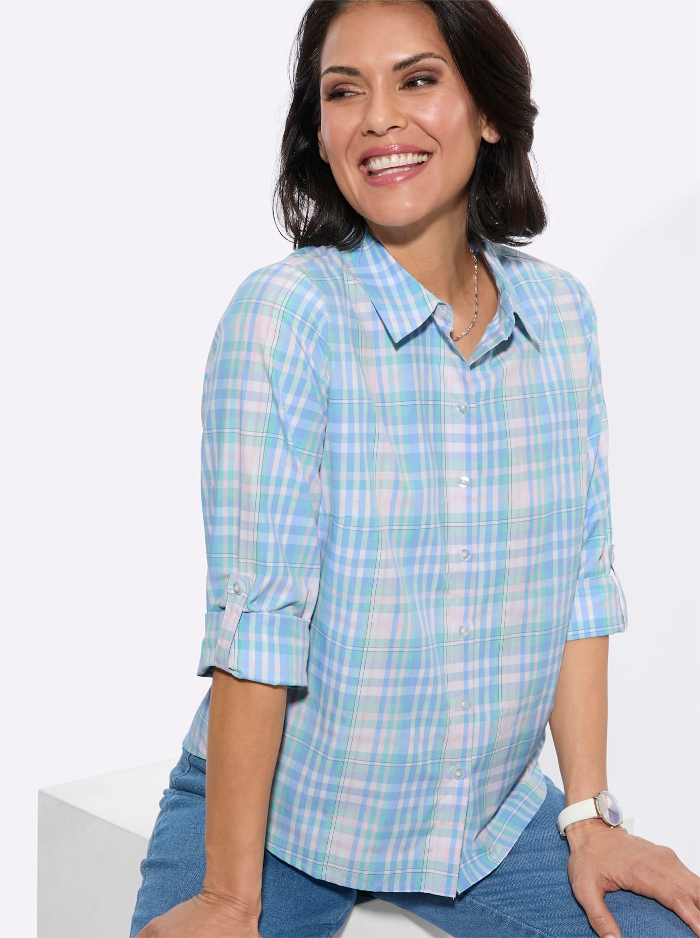 Casual Looks Blouse à carreaux