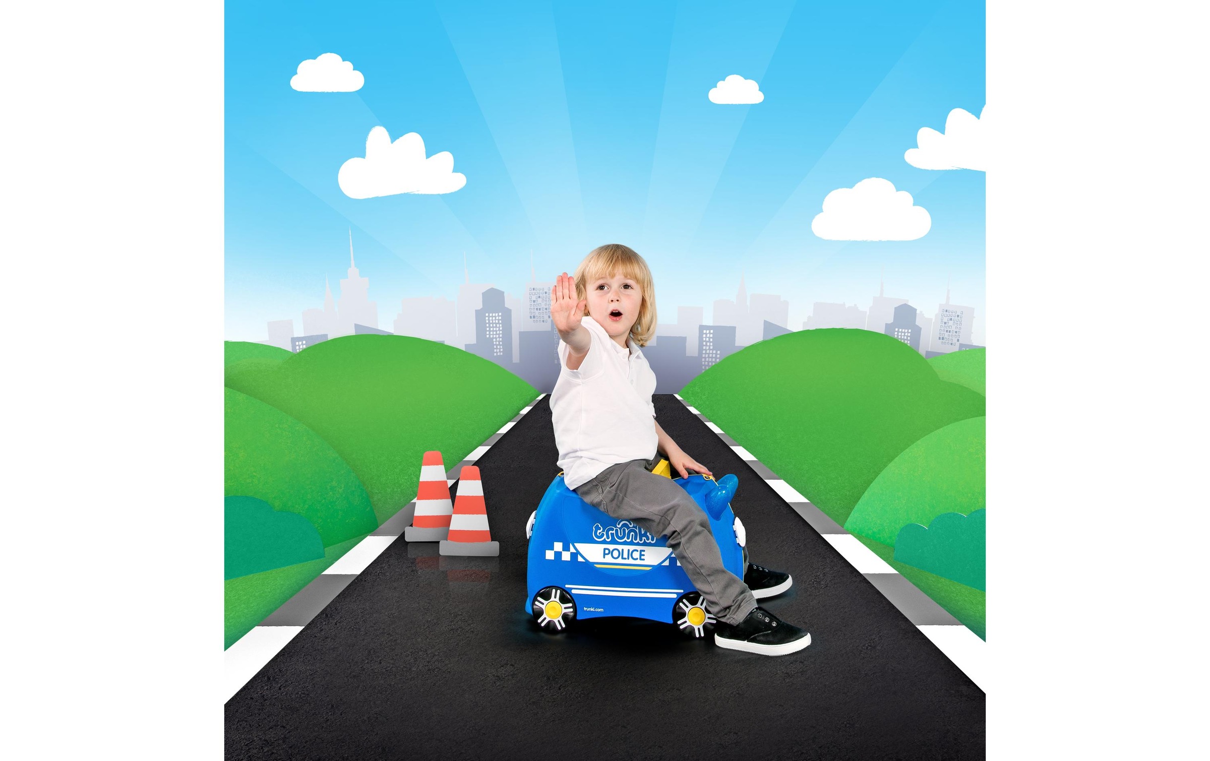 TRUNKI Trolley »Polizei Blau« 4 Rollen