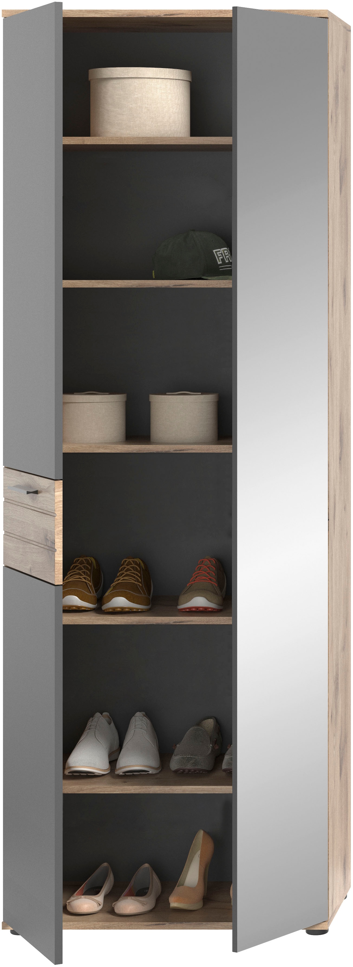 Home affaire Garderoben-Set »Riga, Breite 175 cm, hochwertige Rillenfräsung, 3-teilig, best. aus:« Set, 3 Stk. tlg.