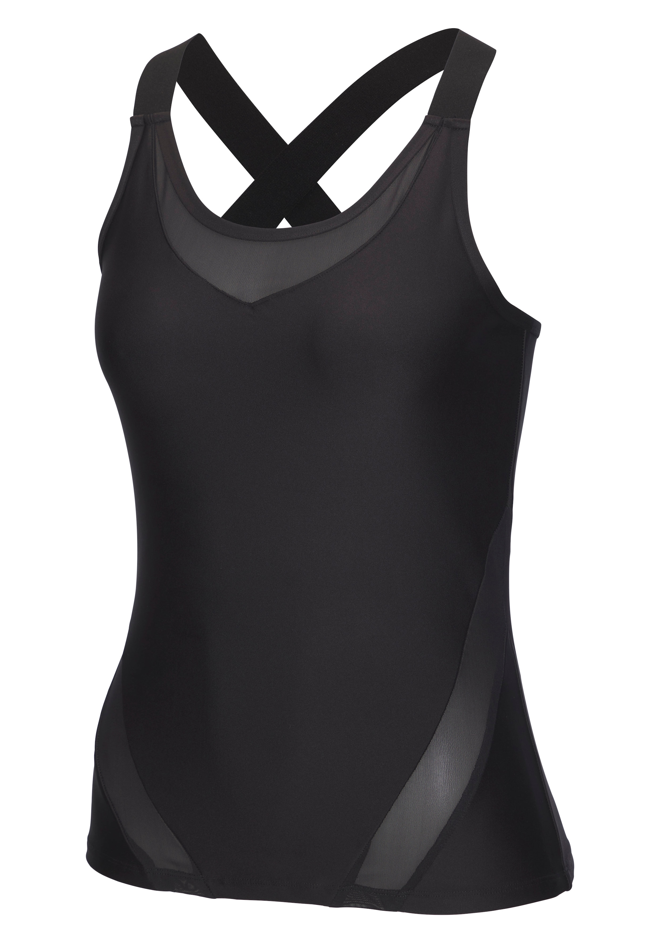 LASCANA ACTIVE Top de sport mit Mesh-Einsatz und gekreuzte Träger im Rücken