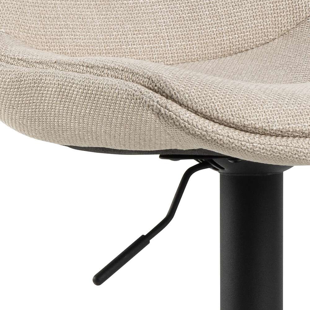 ACTONA GROUP Tabouret de bar »Adisa Barstuhl, Küchenstuhl,« Tissu, pied trompette noir, vérin à gaz, pivotant, lot de 2