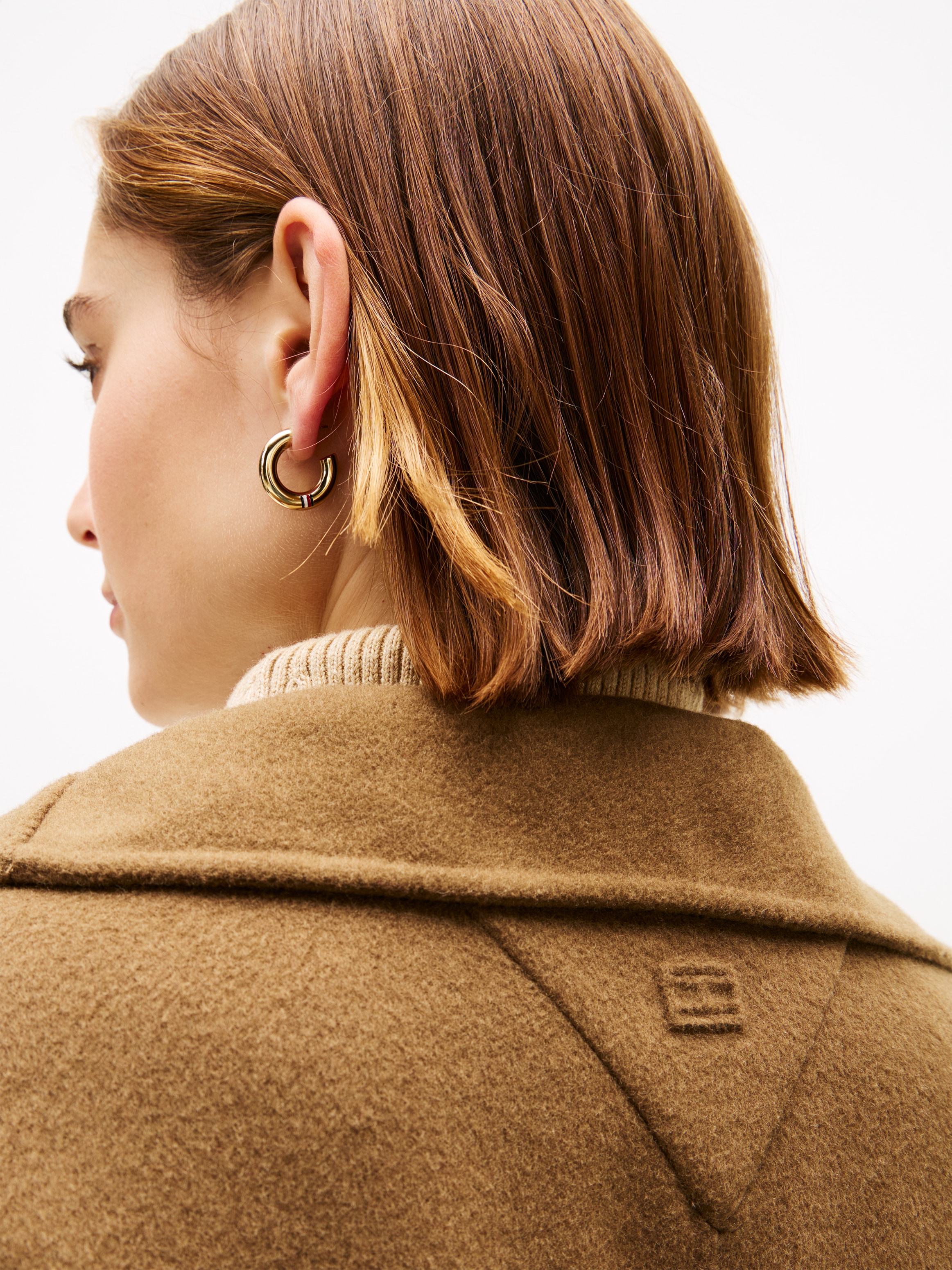 Tommy Hilfiger Manteau court »DF WOOL GB FUNNEL NK COAT« mit Wolle