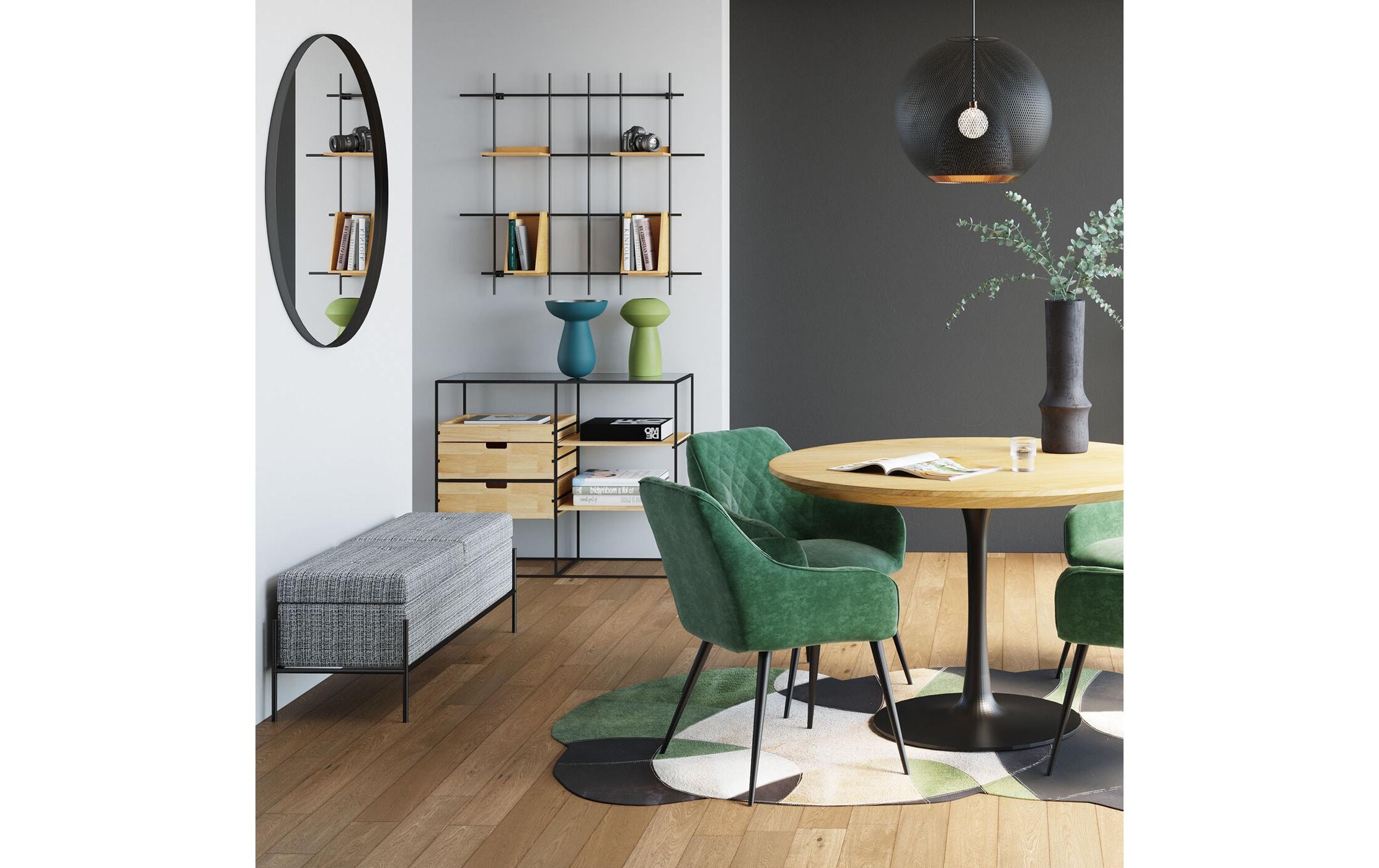 Kare Design Sitztruhe »Buttons Storage B&W Gross, 120 cm«