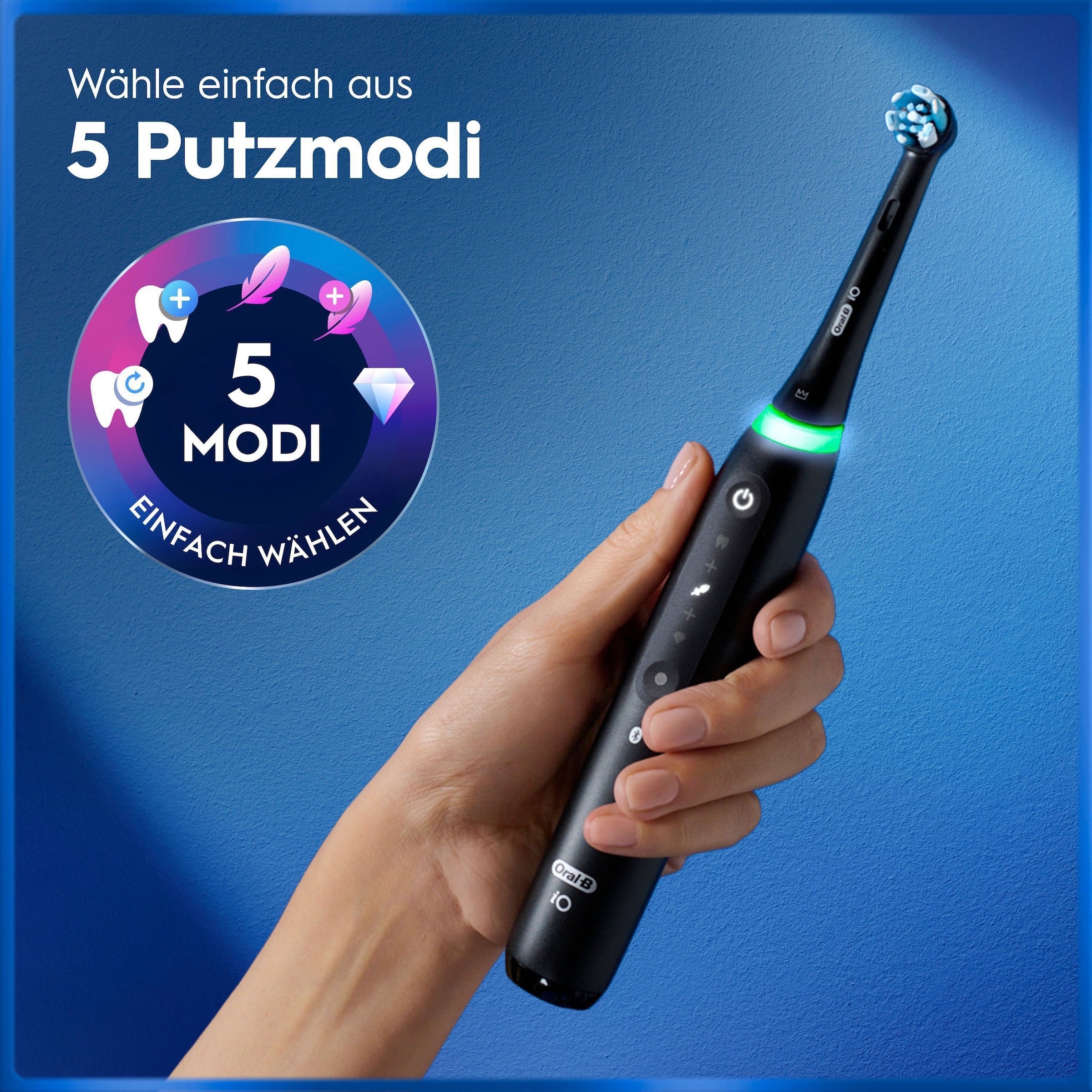Oral-B Elektrische Zahnbürste »Oral-B iO Series 5« 1 Stk. Aufsteckbürsten Langanhaltender Akku | Reise-Etui | Aufsteckbürstenhalter