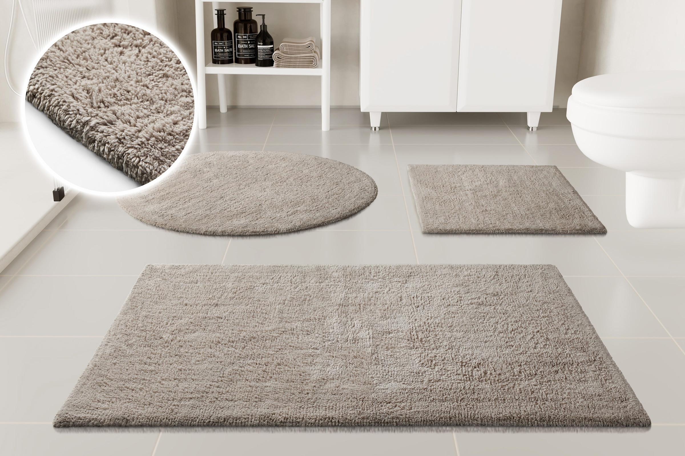 GOODproduct Badematte »Selenne« Höhe 20 mm rutschhemmend beschichtet fussbodenheizungsgeeignet Badteppich, getuftet, modern, Uni, antirutsch, flauschig, Baumwolle