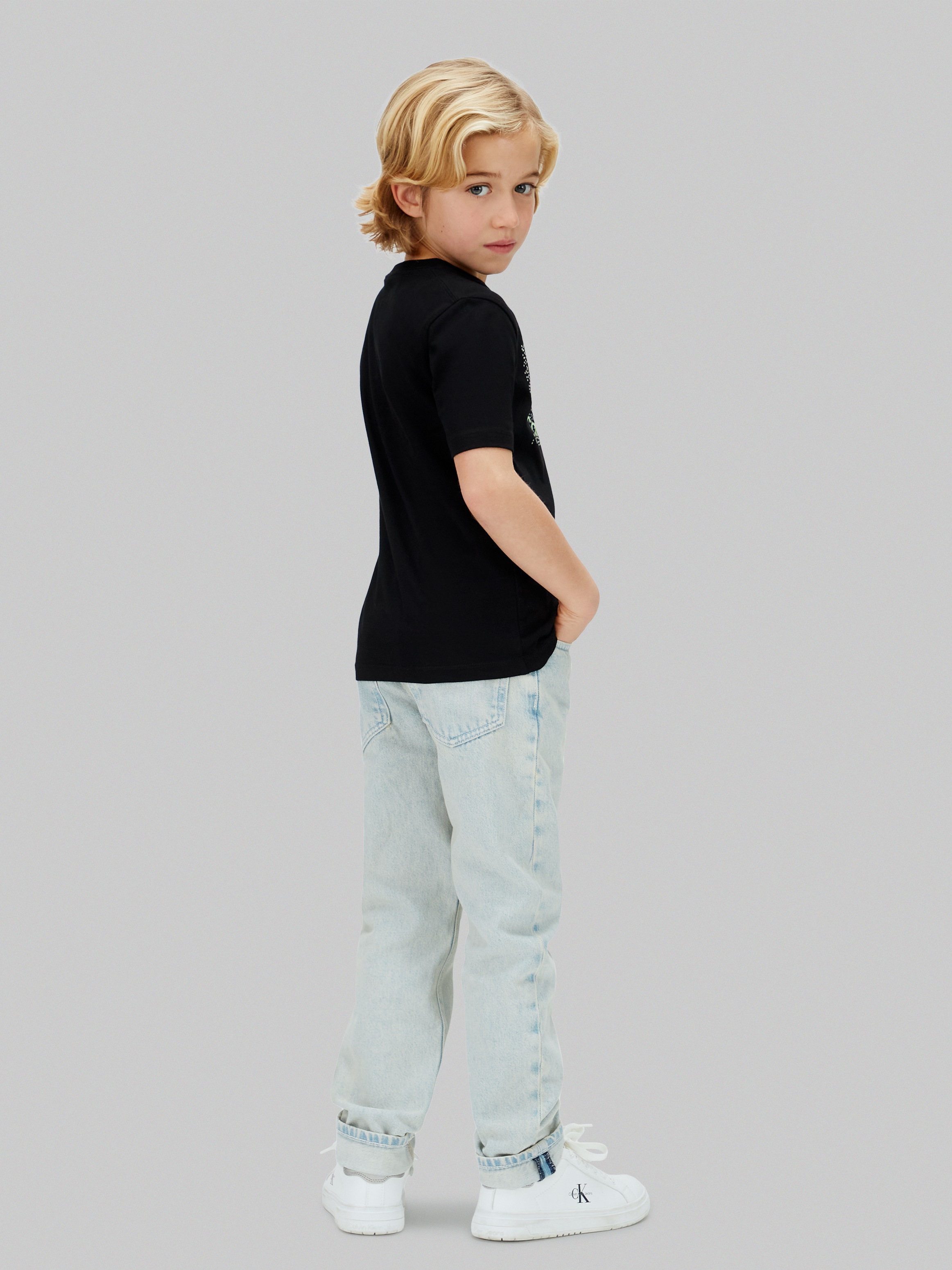 Calvin Klein Jeans T-shirt »PERFORATION T-SHIRT« Regular fit pour enfants avec imprimé de marque