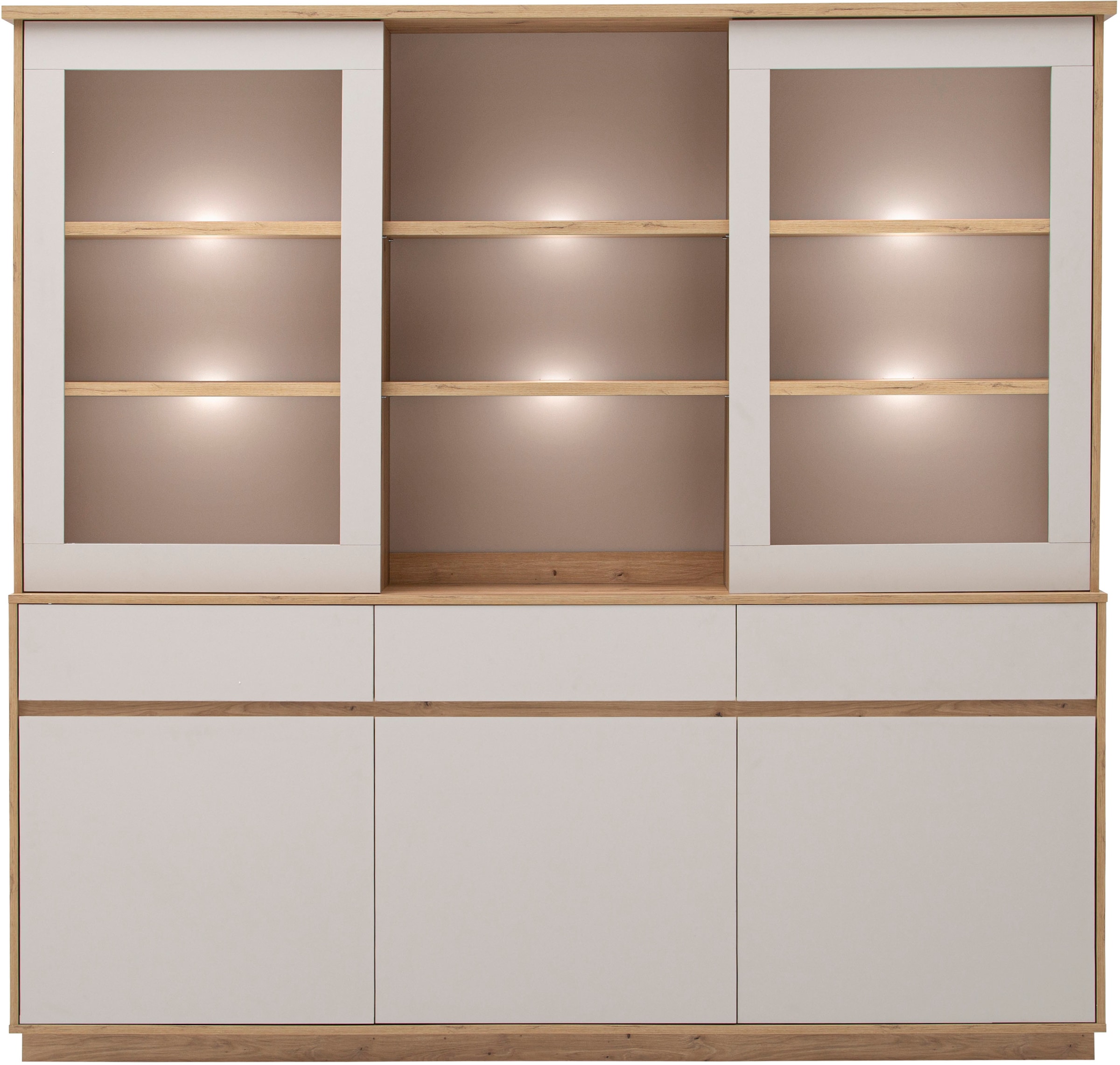 Home affaire Buffet »Sonora, moderner Hochschrank, Buffetschrank in Kaschmir, Regal« filigrane Rahmenoptik, ausreichend Stauraum, vielseitig einsetzbar