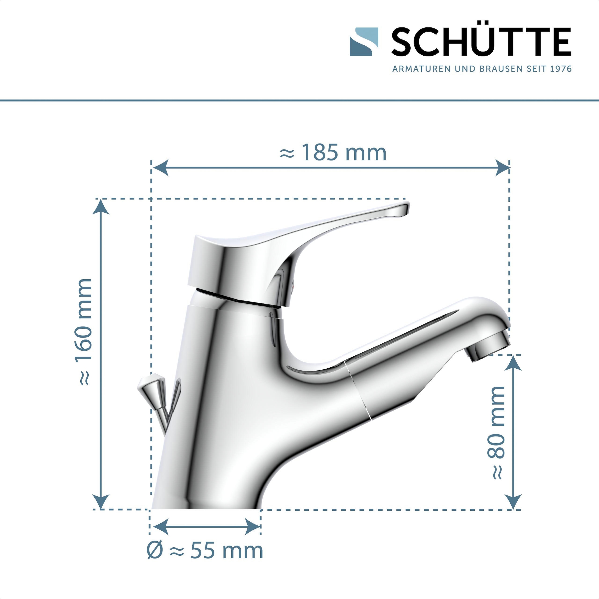 Schütte Waschtischarmatur »Attica« Set,  mit herausziehbarer Brause und Zugstange, Wasserhahn, Mischbatterie