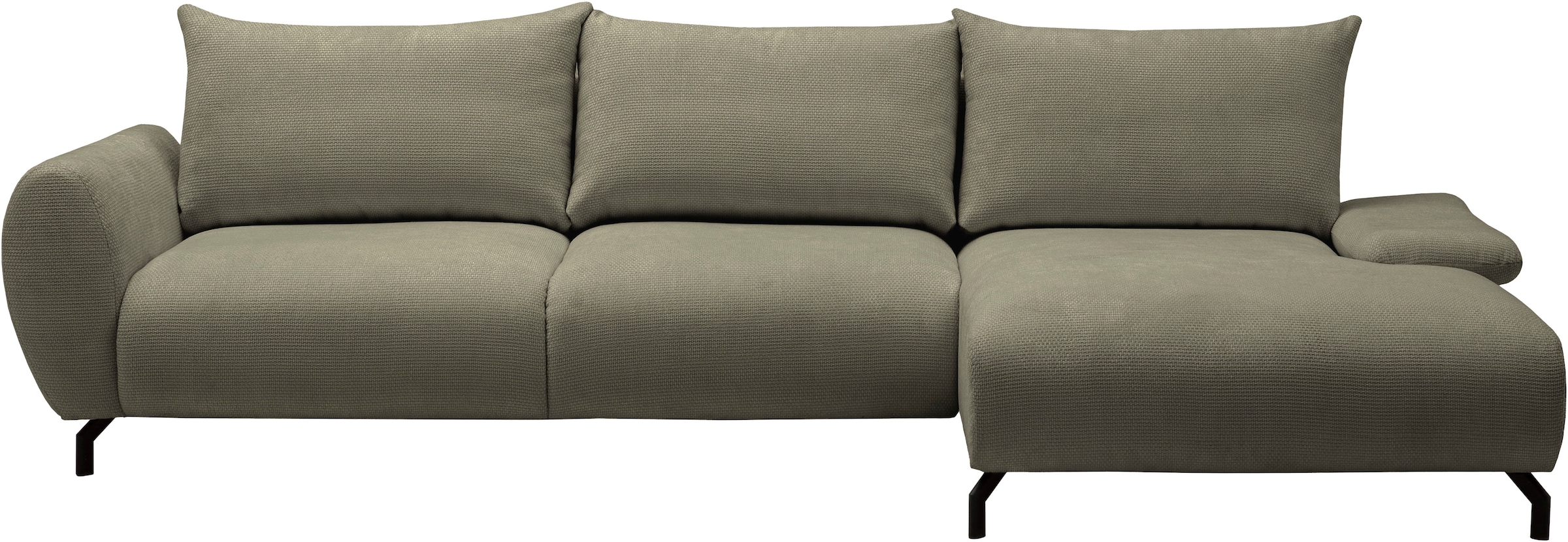 GOODproduct Canapé d'angle »KELLIE, L-Form, 315 cm, verstellbare Armlehne, Metallfüsse,« wahlweise Recamiere links o. rechts, Chenille-Stoff, hoher Sitzkomfort