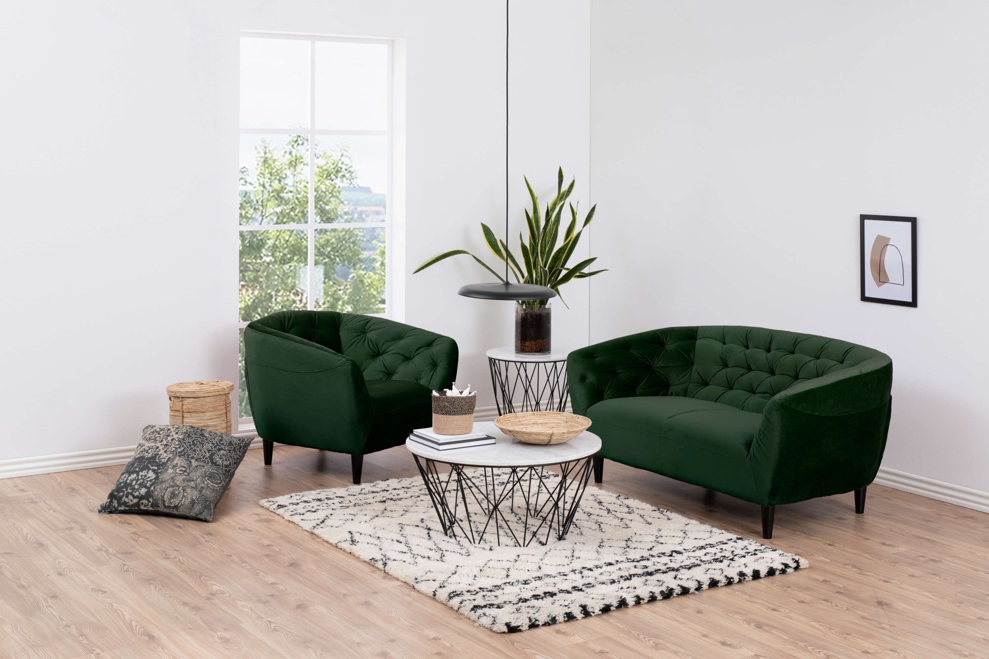 ACTONA GROUP Fauteuil lounge »Ria Armlehnstuhl, Polstersessel, Einzelsofa, Relaxsessel,« fauteuil 1 place, tissu velours, pieds en bois massif, ressorts ensachés, capitonnage