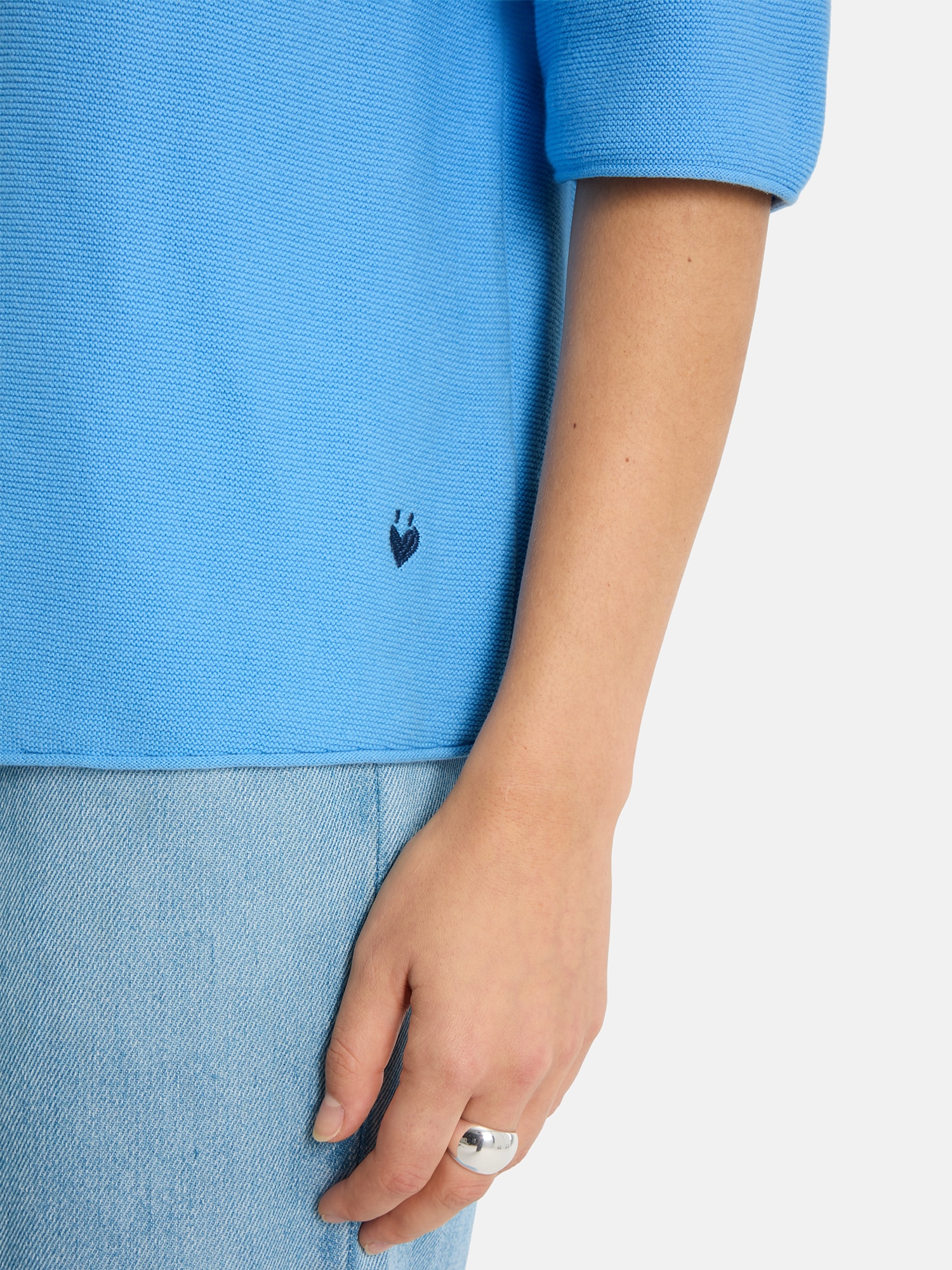 Lieblingsstück Pull à manches courtes »KleraEP« Halbarm mit Rundhals, unifarben