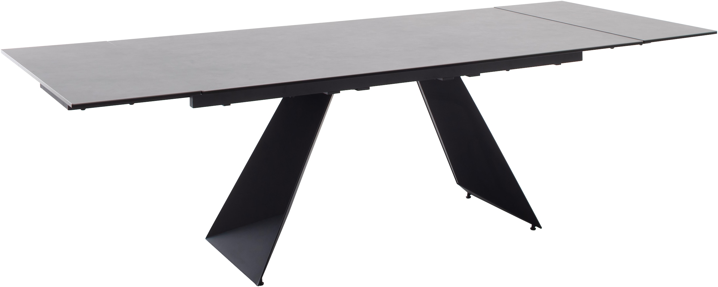 MCA furniture Table de salle à manger »Nagoya« 1 cuis tlg. Auszugstisch, Stirnauszug, Metallgestell, Keramik, Sicherheitsglas