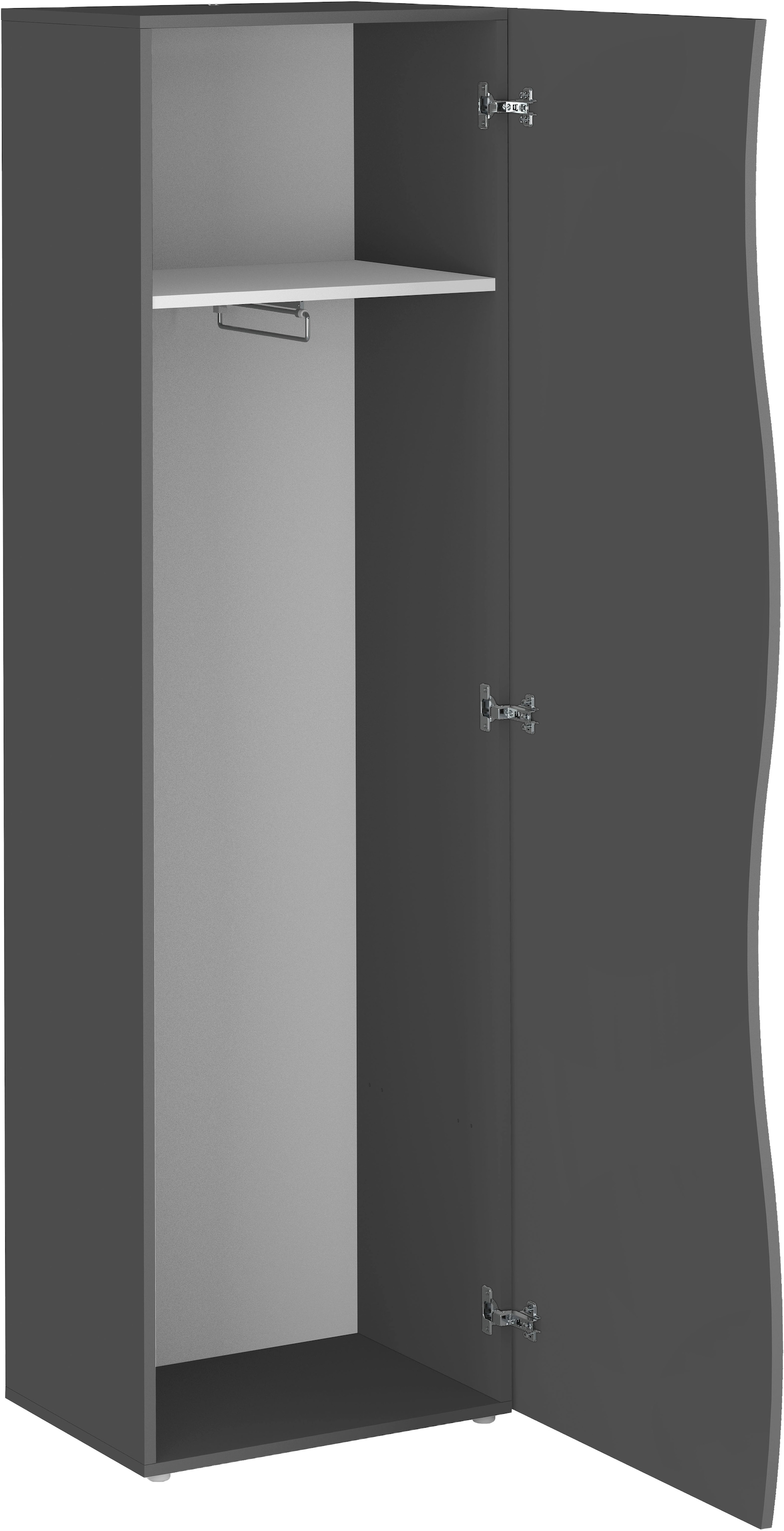 Home affaire Armoire vestiaire »Onda - Kleiderschrank mit 1 Tür, Made in italy« onda 63 cm de large, anthracite, tringle à vêtements, étagère, made in Italy