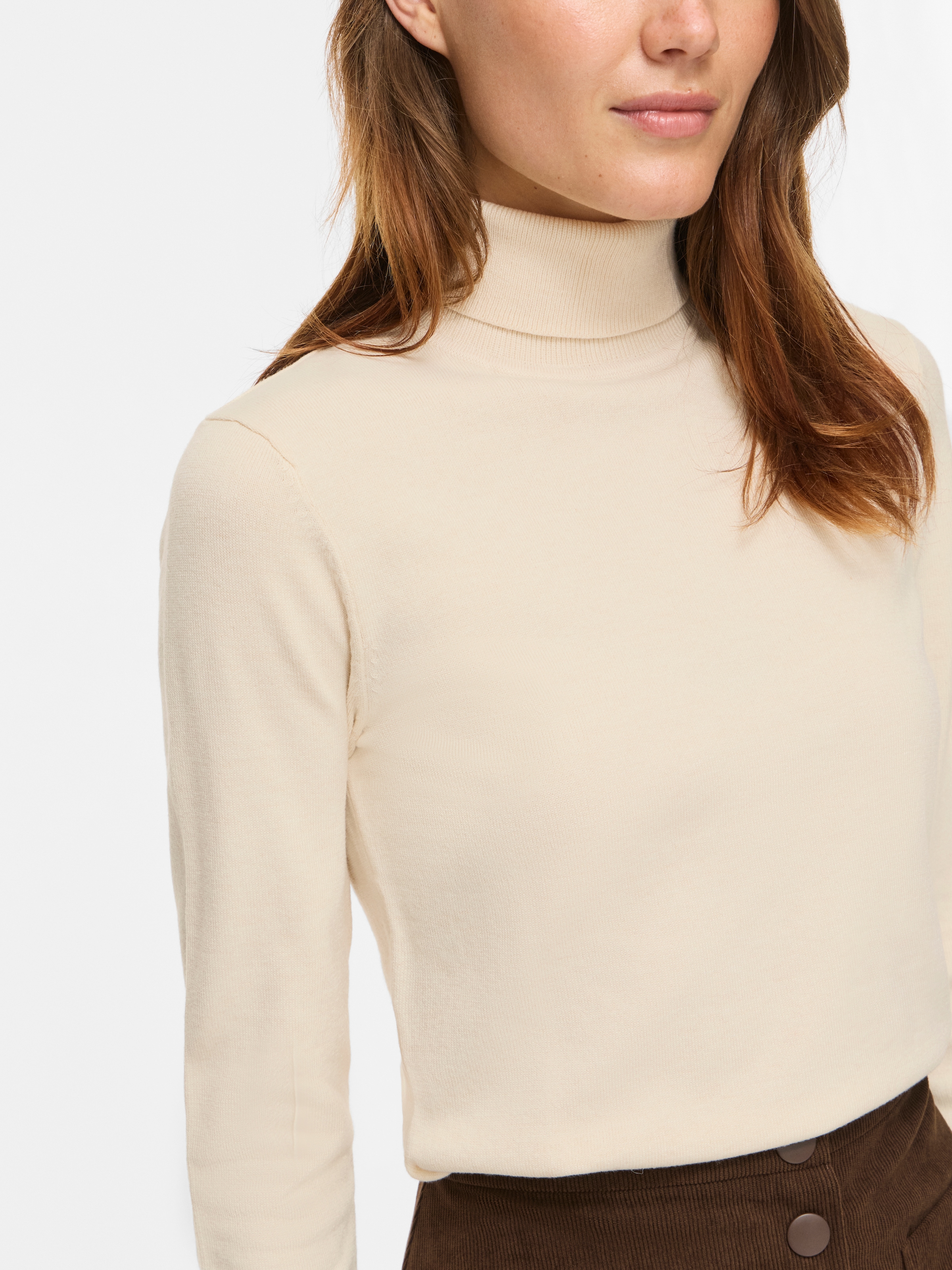 Vila Pull à col roulé »VIMALU ROLLNECK L/S KNIT TOP NOOS« mélange de matériaux