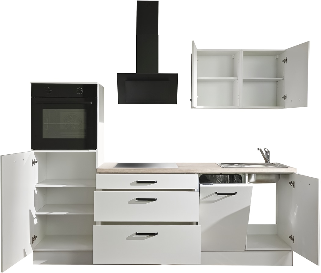 wiho Küchen Küchenzeile »Compact« Breite 240cm, wahlweise mit Geräten (ohne Kühlschrank))
