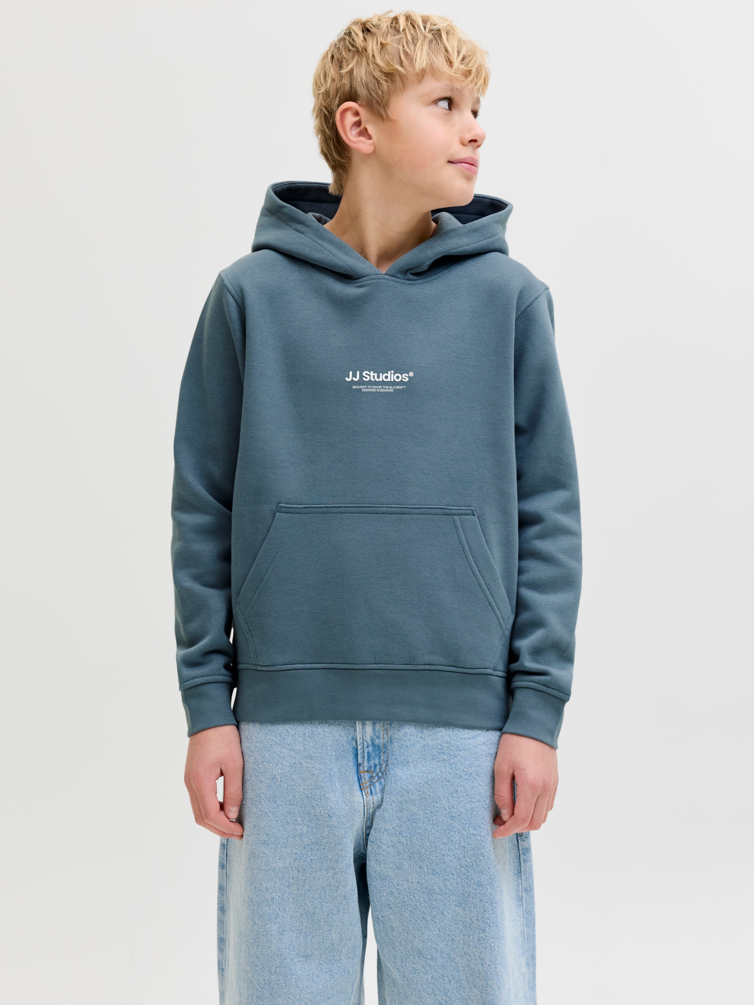 Jack & Jones Junior Sweat à capuche »JJESOHO SWEAT HOOD NOOS JNR«, mélange coton, coupe décontractée
