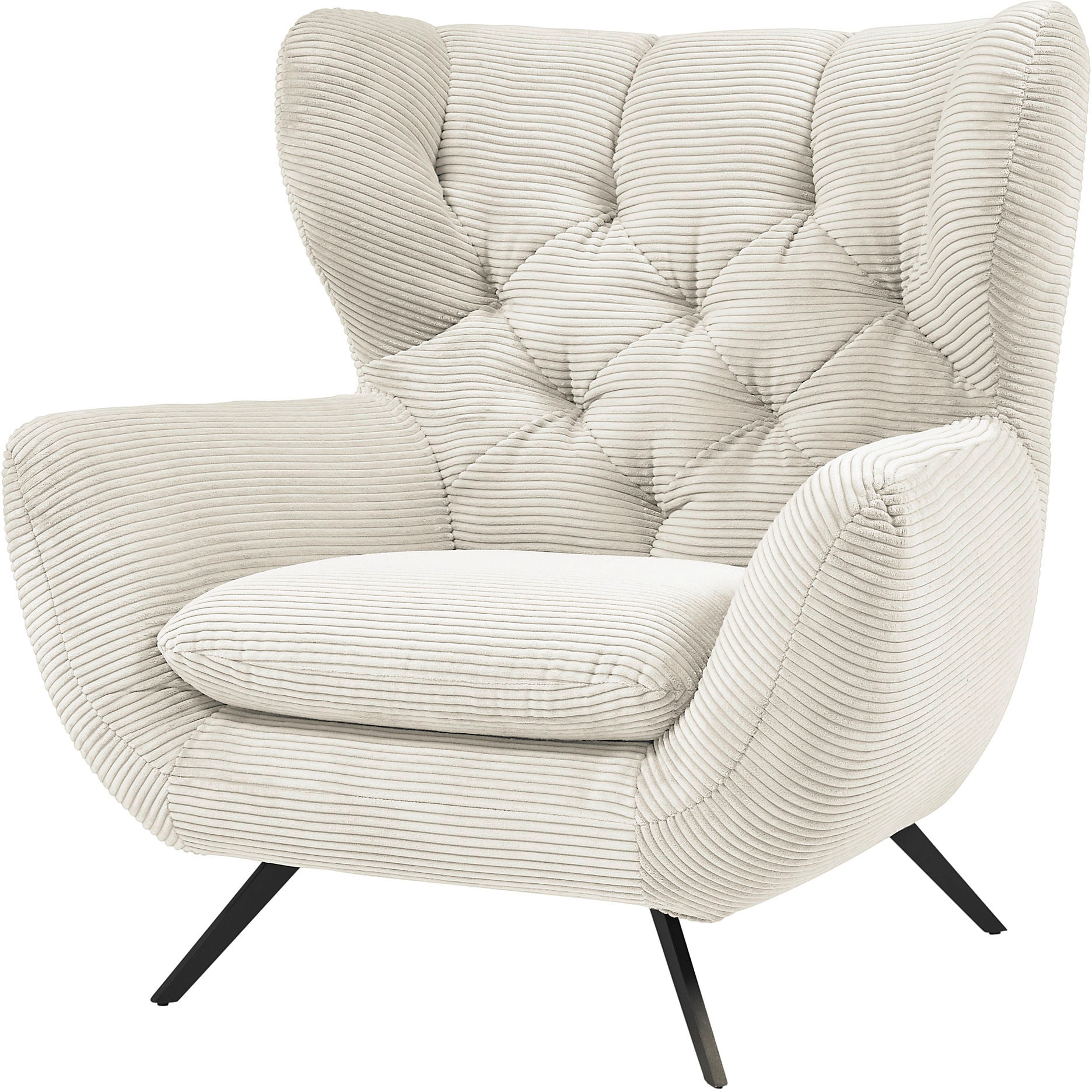 3C Candy Fauteuil »Beatrice Ohrensessel mit Knopfheftung im Rücken« fauteuil rétro confortable aussi en velours côtelé et imitation fourrure