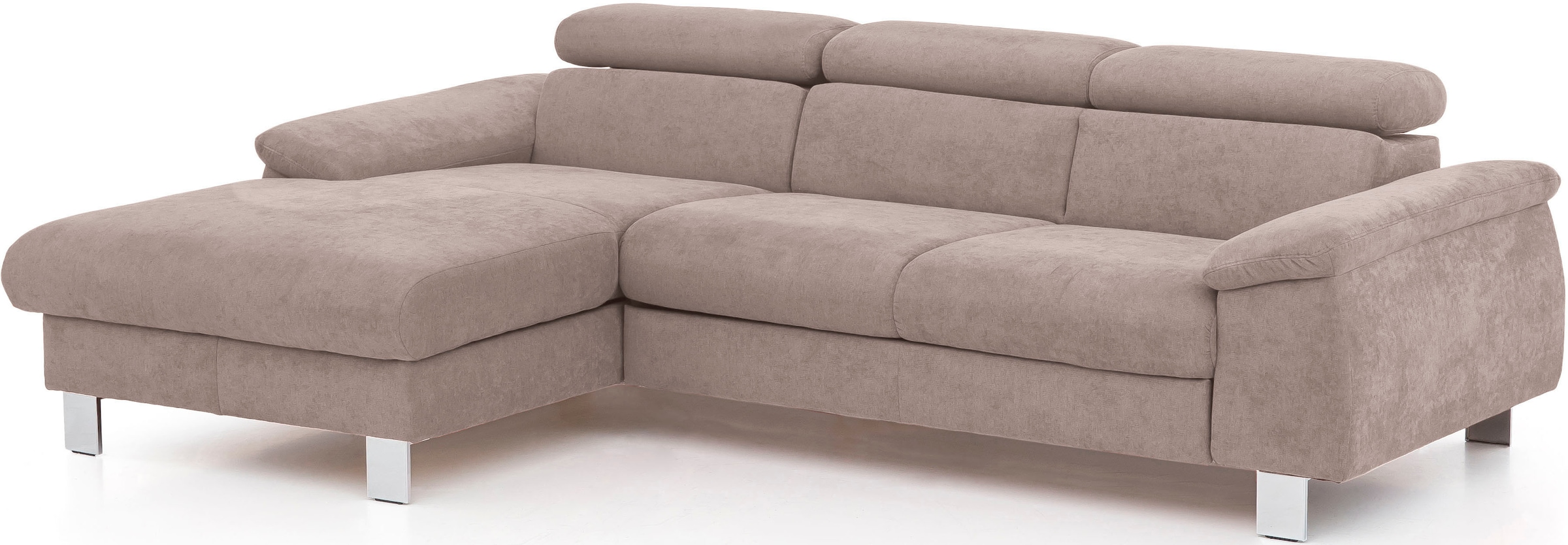 COTTA Ecksofa »Komaris L-Form, B: 244 cm« mit Kopfteilverstellung, optional Bettfunktion, Bettkasten & Licht