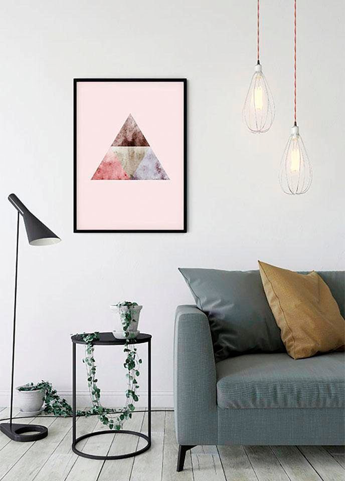 Komar Bild »Triangles Top Red« Formen | Kunst 1 Stk. tlg. Wandbild zur Dekoration - ohne Rahmen