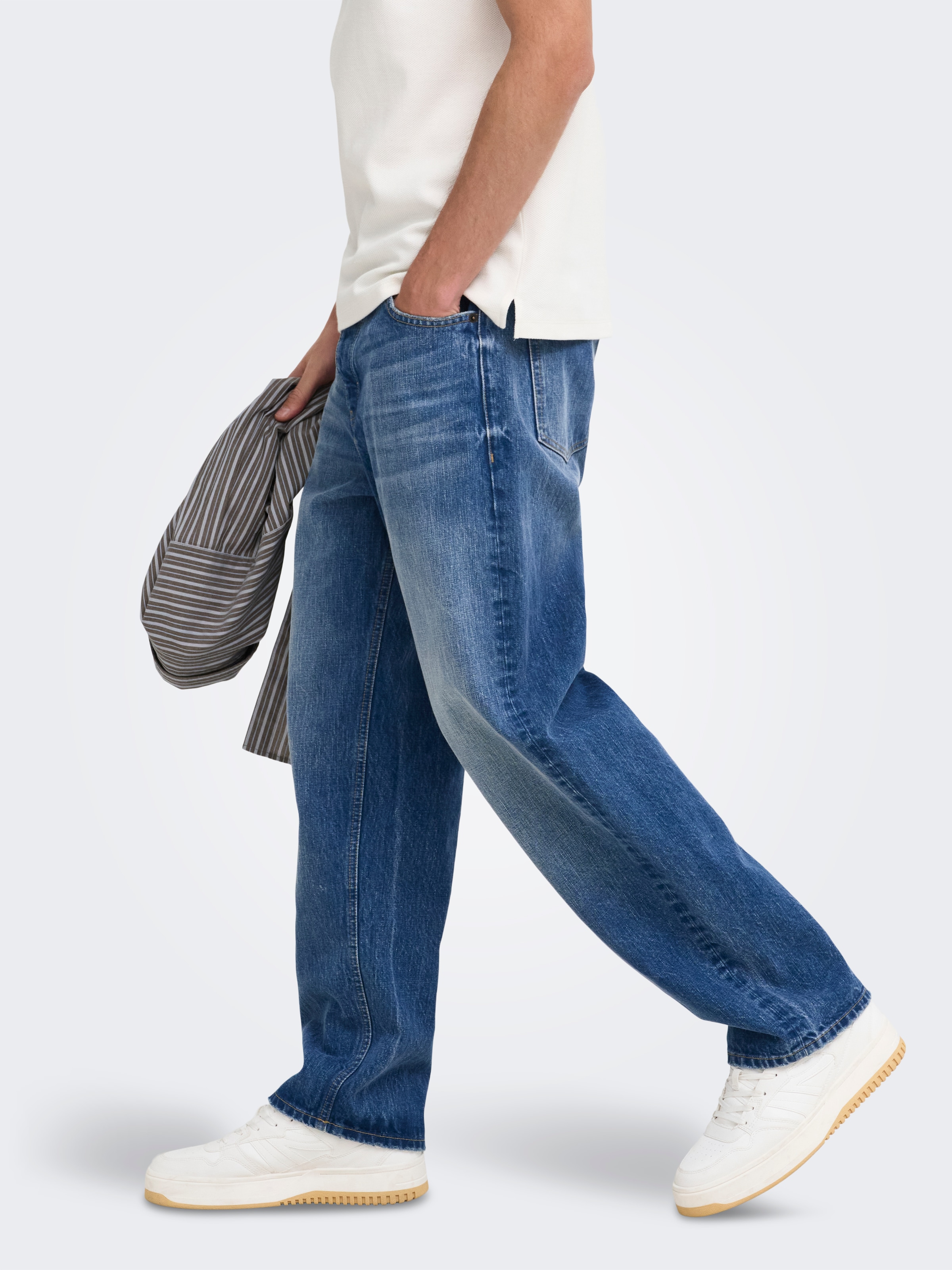 ONLY & SONS »ONSFADE LOOSE BOX TAI DNM MU OTL« Baumwolle, relaxed fit