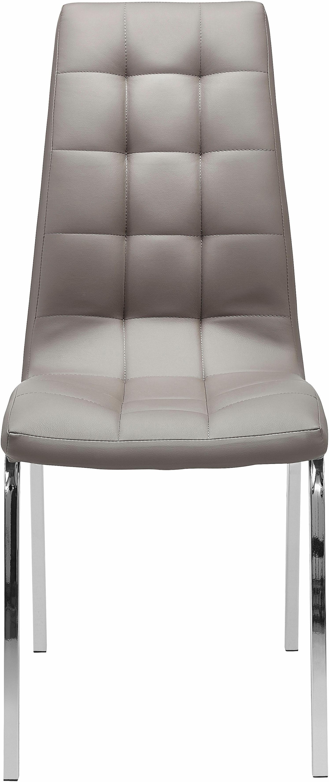 INOSIGN Chaise à 4 pieds »Lila« (Set) 2 cuis(2 Stück) Bezug in Kunstleder, verchromtes Metallgestell