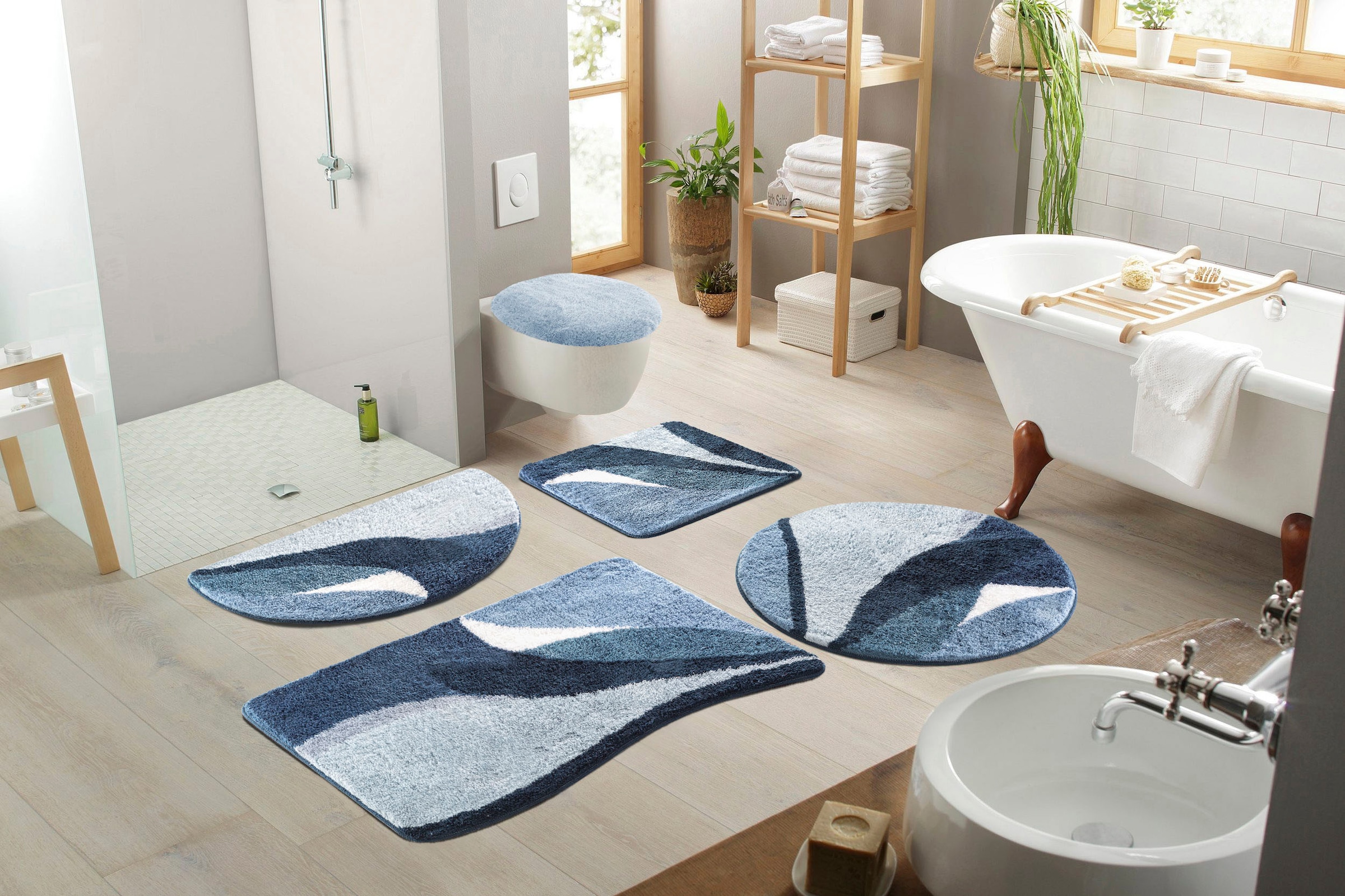 GOODproduct Badematte »Magnus, Badvorleger, Badezimmer Teppich« Höhe 20 mm rutschhemmend beschichtet schnell trocknend | strapazierfähig mehrfarbig, Badteppich, Badematten auch als 2 teiliges Set & rund