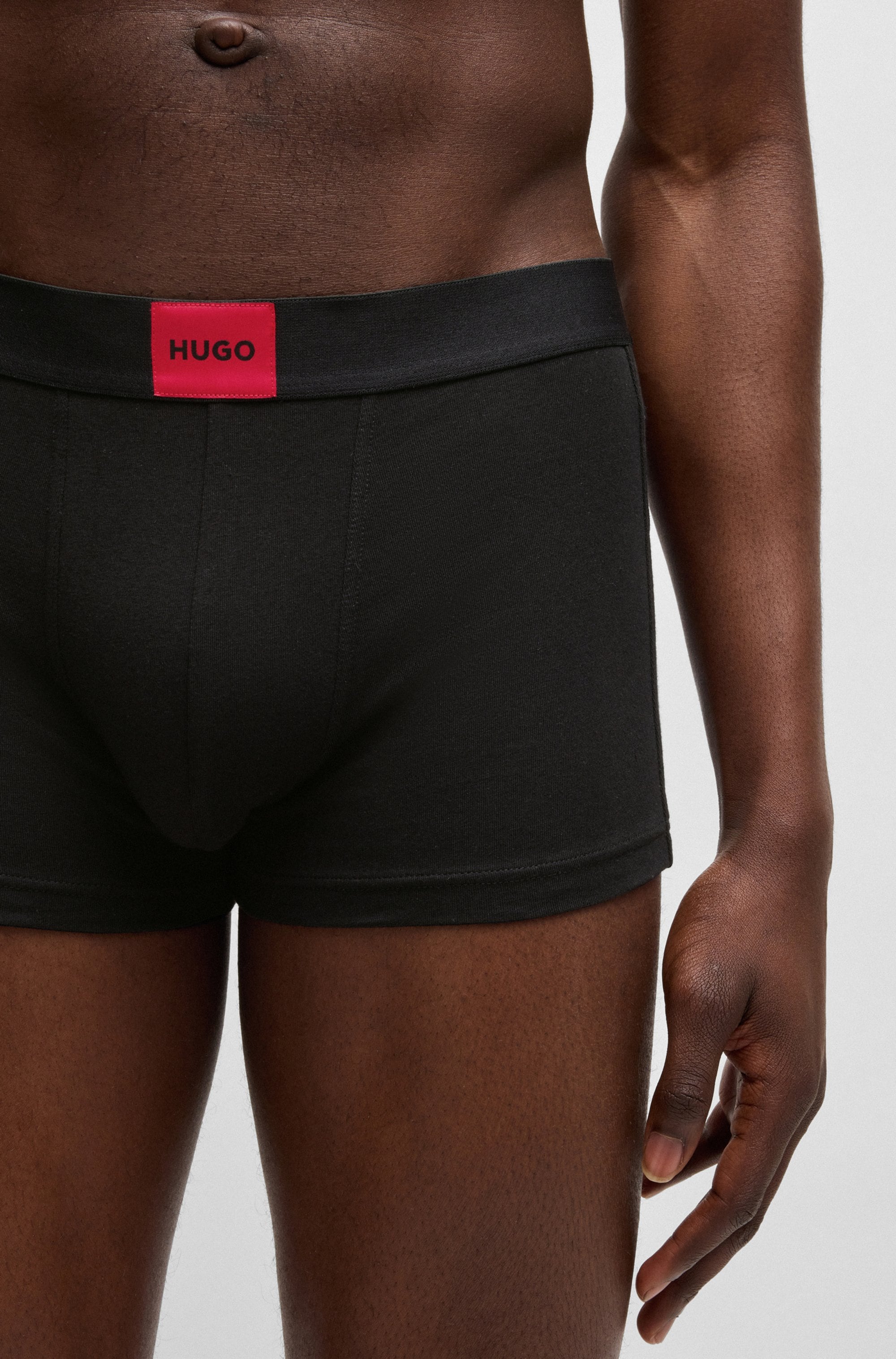 HUGO Underwear Tronc Set, 3 cuis mit kontrastfarbenen Logobadge