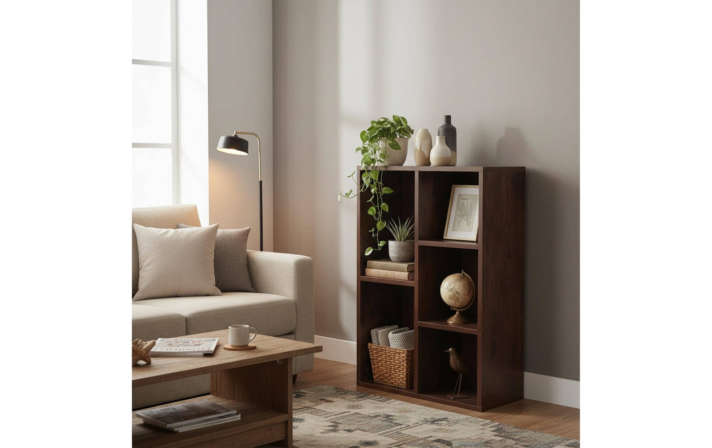 relaxdays Regal »in Holzoptik 80 x 50 x 24 cm«