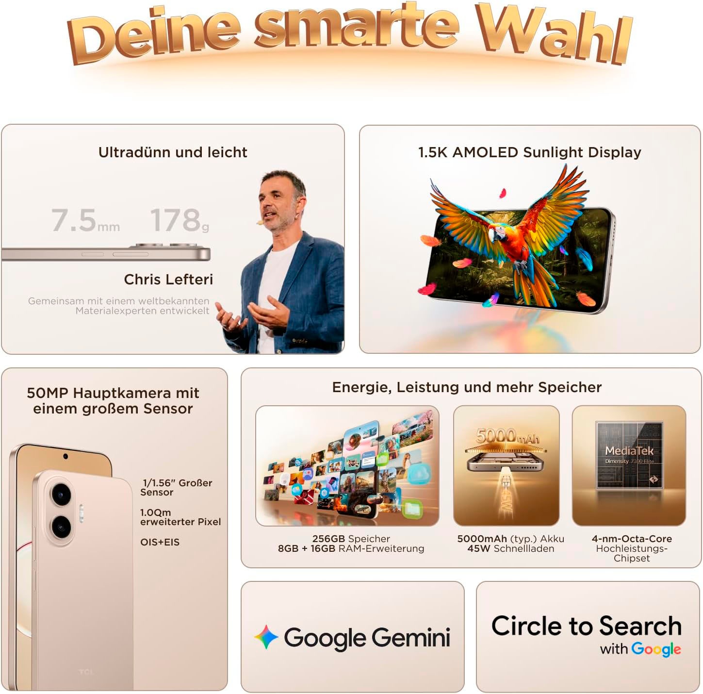 TCL Smartphone »P80« or ensoleillé