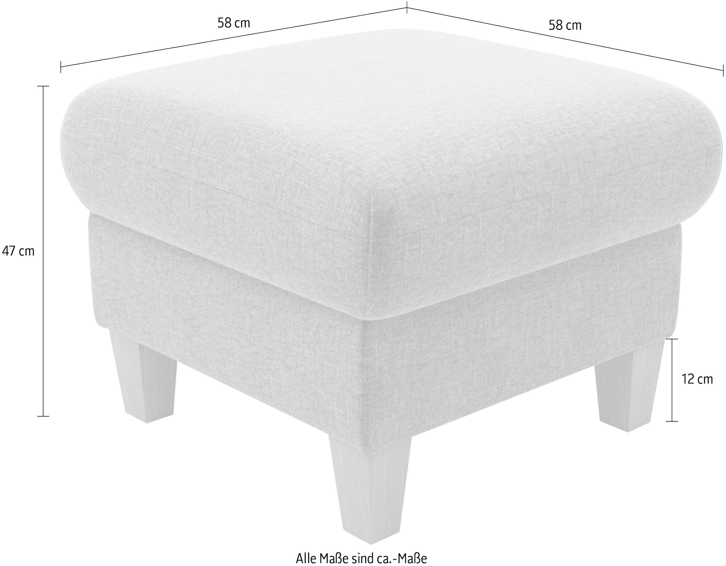 Home affaire Tabouret rembourré »Rochelle« 1 cuis tlg. Massive 12 cm Holzbeine