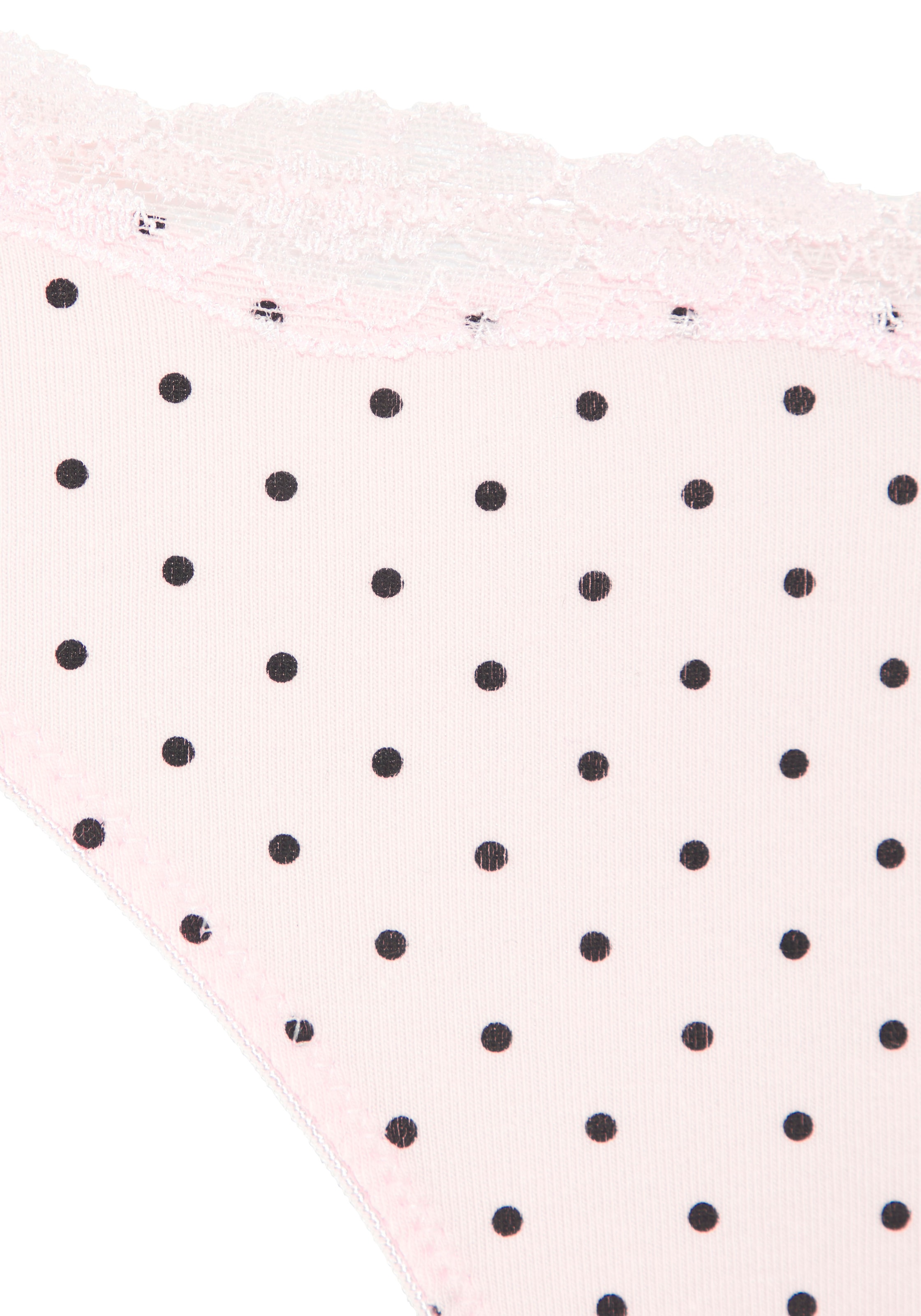 LASCANA String 3er-Pack,  aus elastischer Baumwolle mit zarter Spitze