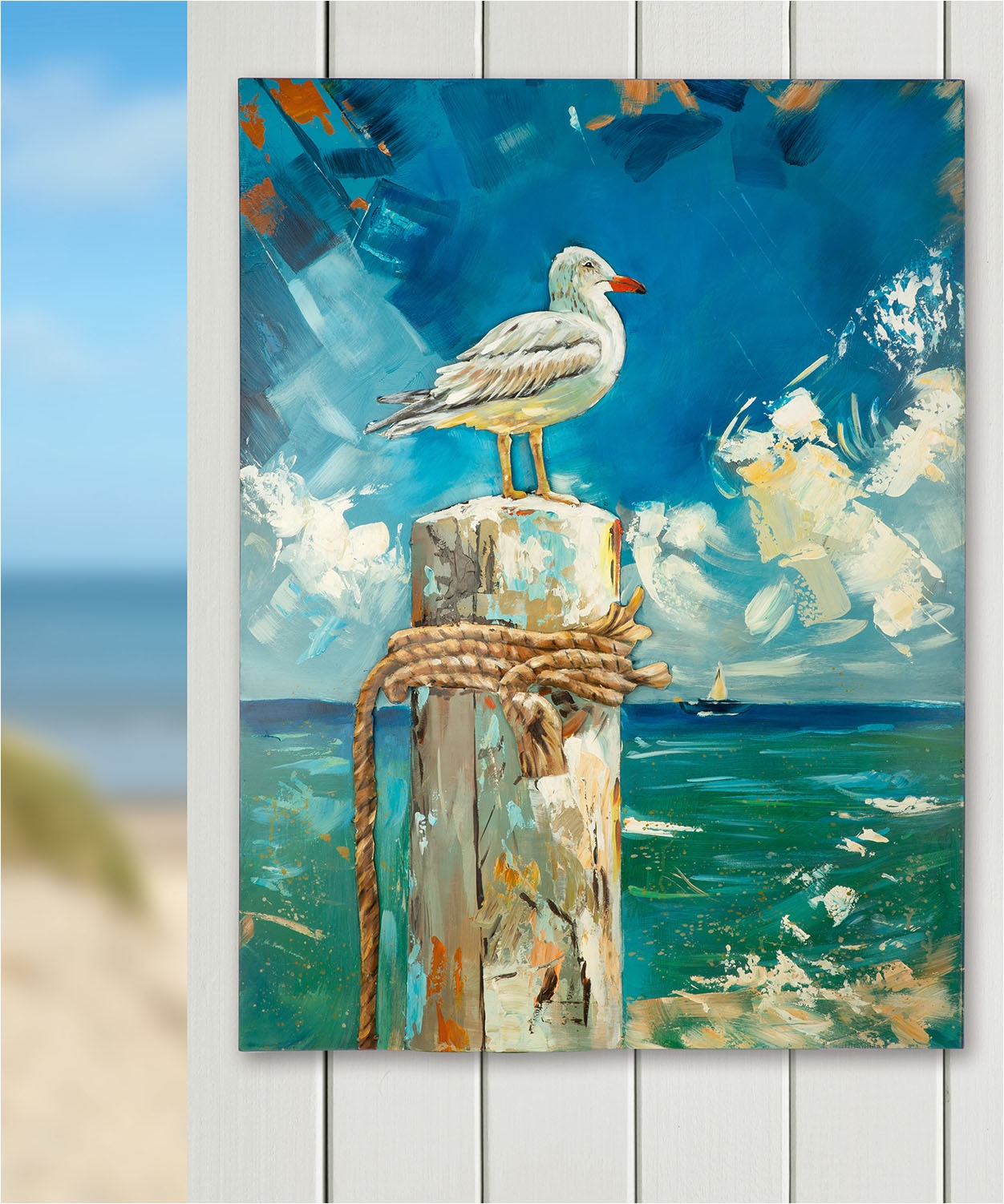 GILDE Tableau métallique »Bild rechteckig Coast Bird« 1 cuis tlg.