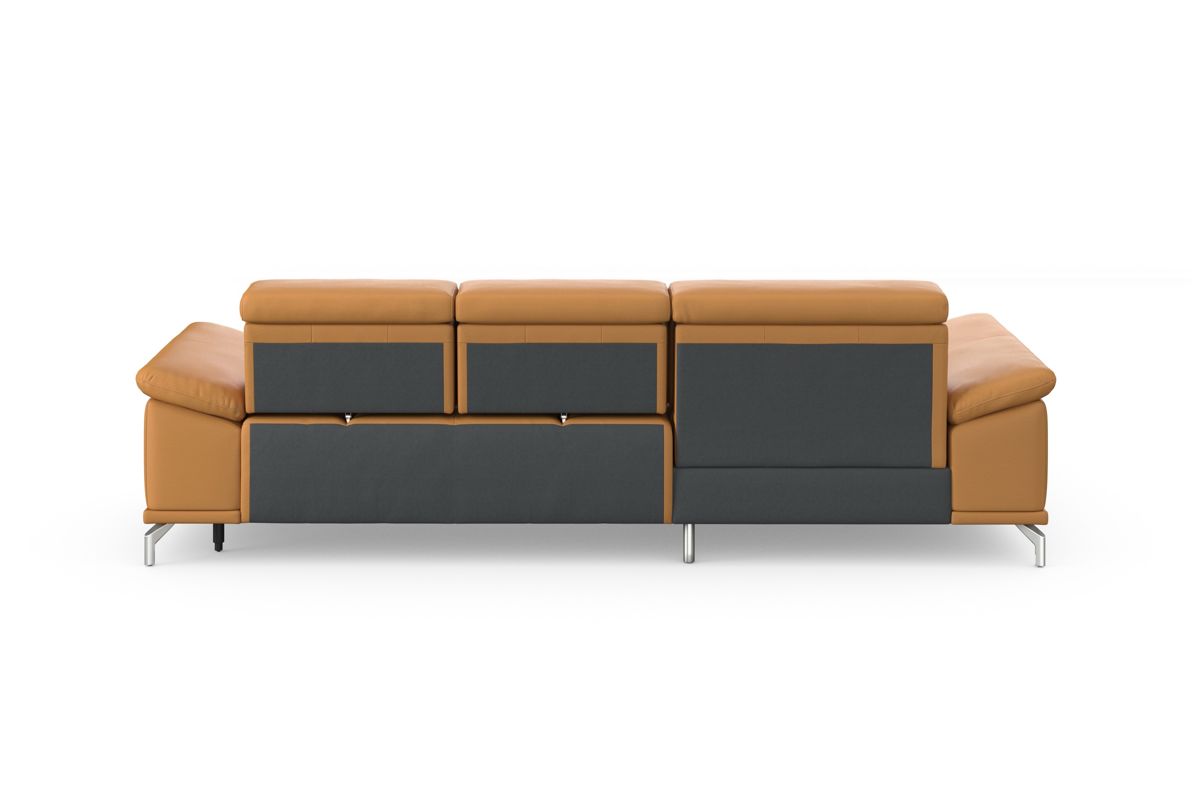 sit&more Canapé d'angle »Cabrio L-Form, B: 295 cm, mit Sitztiefen-, Arm- & Kopfteilverstellung« 2 coussins lombaires, ressorts ensachés, fonction lit et rangement en option