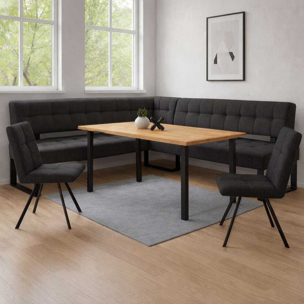 Home affaire Banc d'angle »Mia Küchenbank, Polsterbank, Esszimmerbank, 207x167 cm« Moderne Bank und  Farben, Sitzplatzanzahl: 5, Frei in Raum stellbar