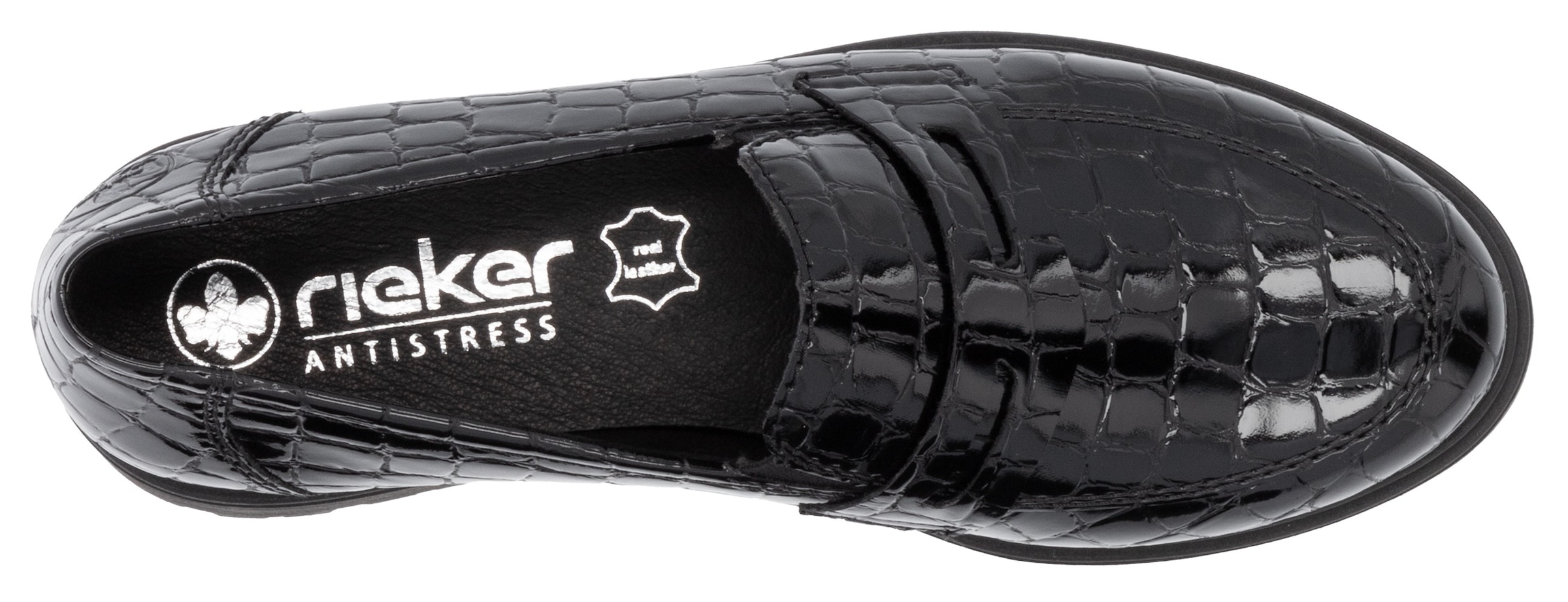 Rieker Loafer  , Slipper, Schlupfschuh, Collegeschuh mit kleinen Gummizügen