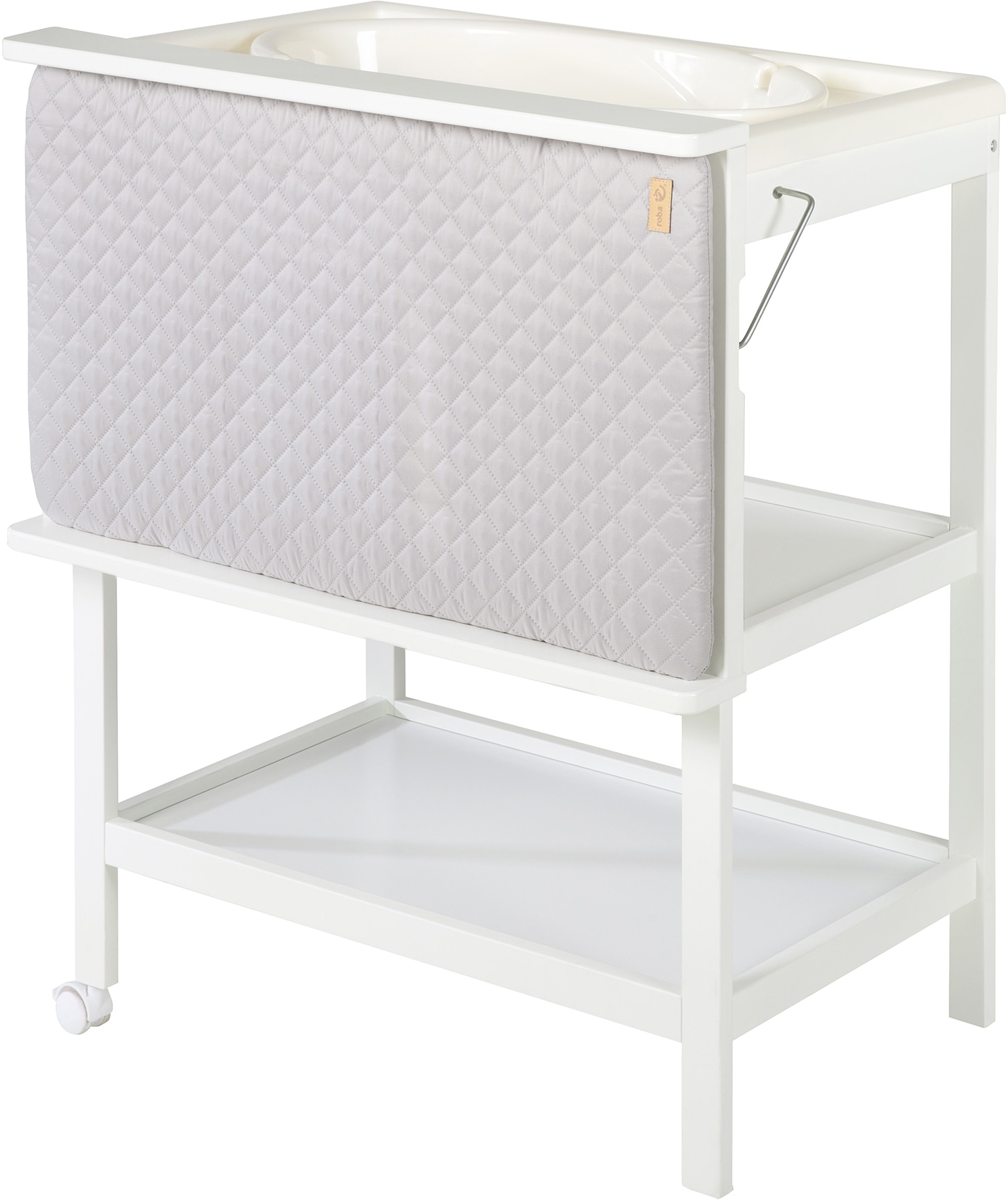 roba® Bade- und Wickelregal »Style, Baby Pool, weiss« bis 11 kg inkl. Wickelauflage silbergrau 47 cm
