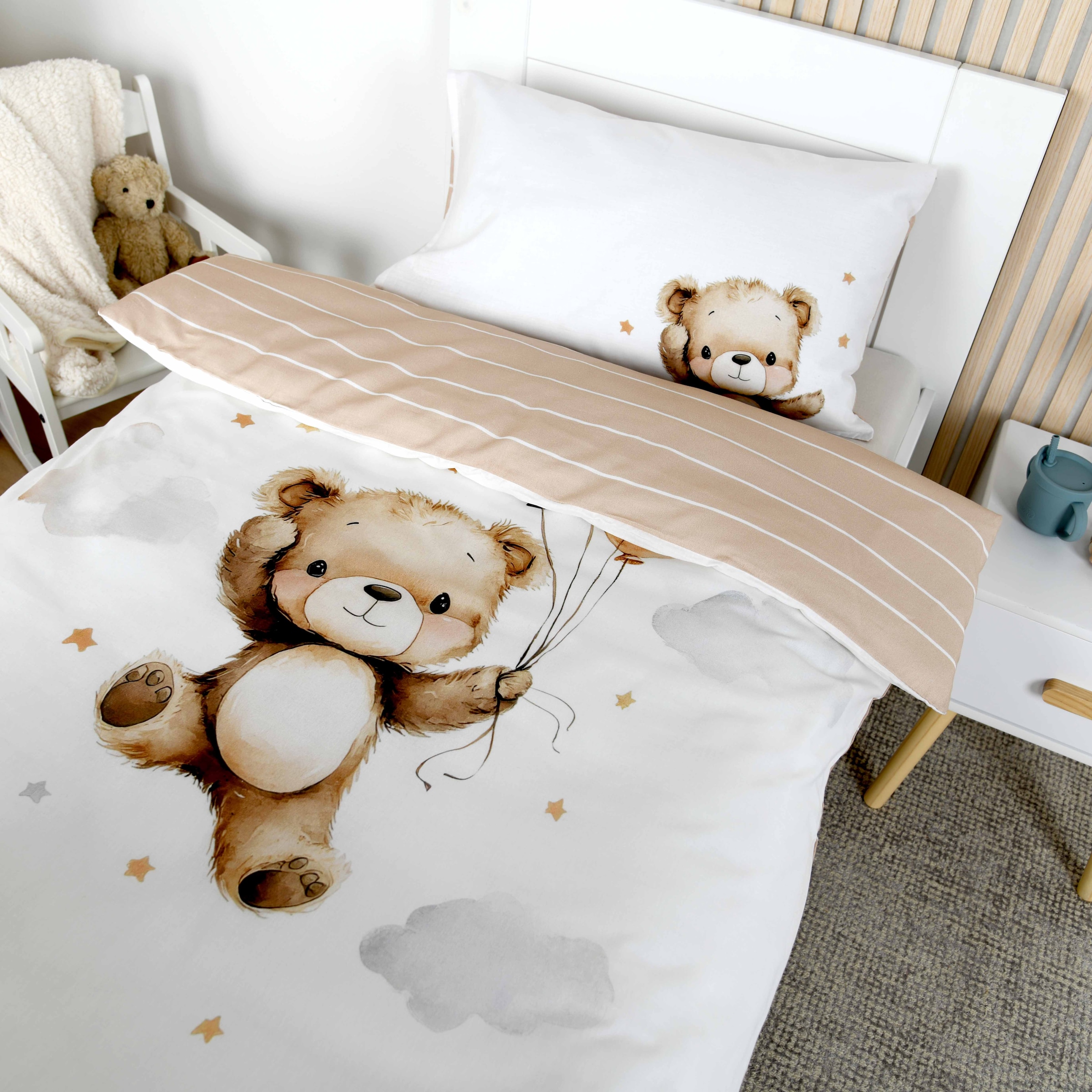 Baby Best Linge de lit pour bébé »Ballon Teddy« 2 Parure de lit réversible