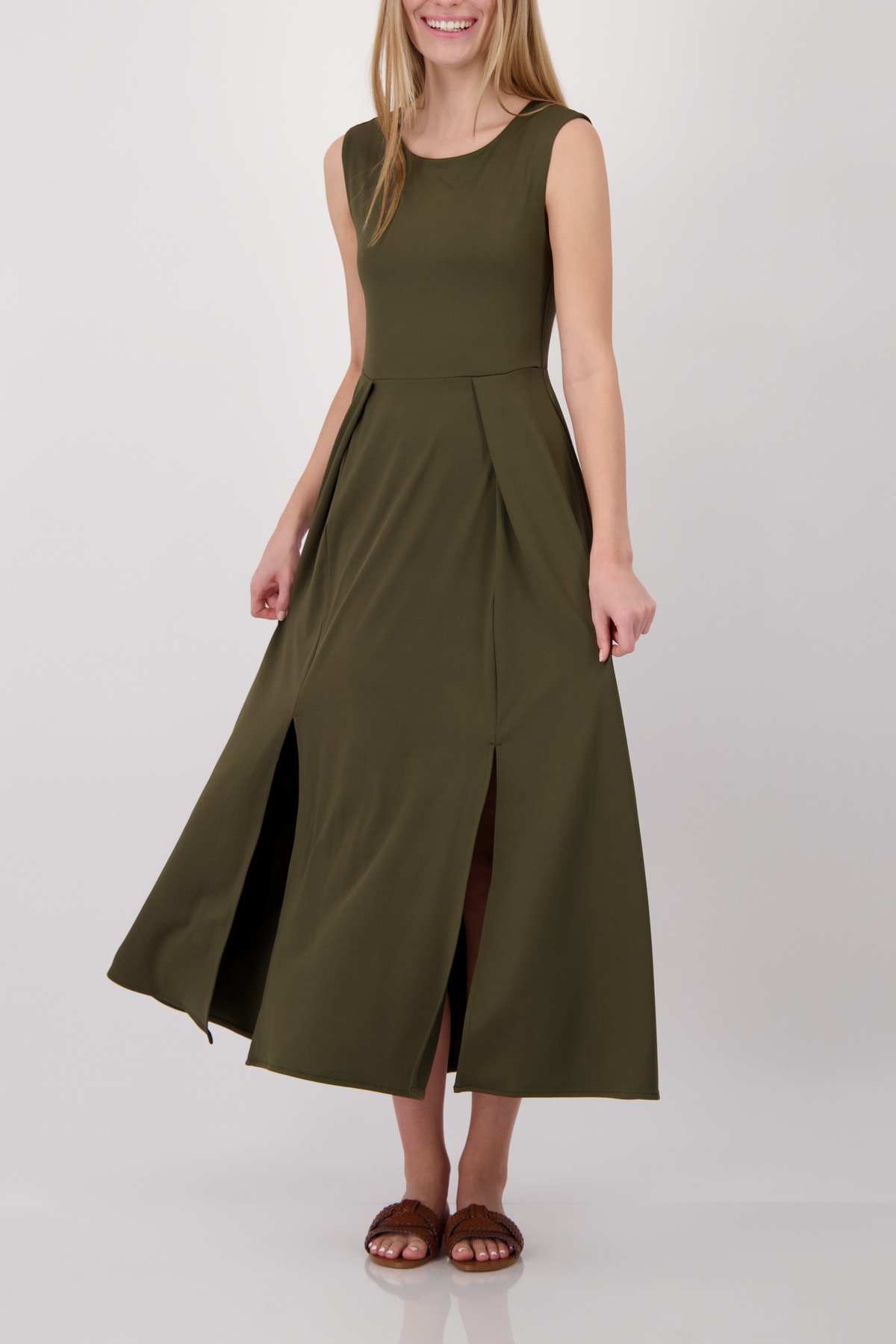 Monari Maxi robe »Kleid uni« Sans poche Regular fit mit Schlitzen