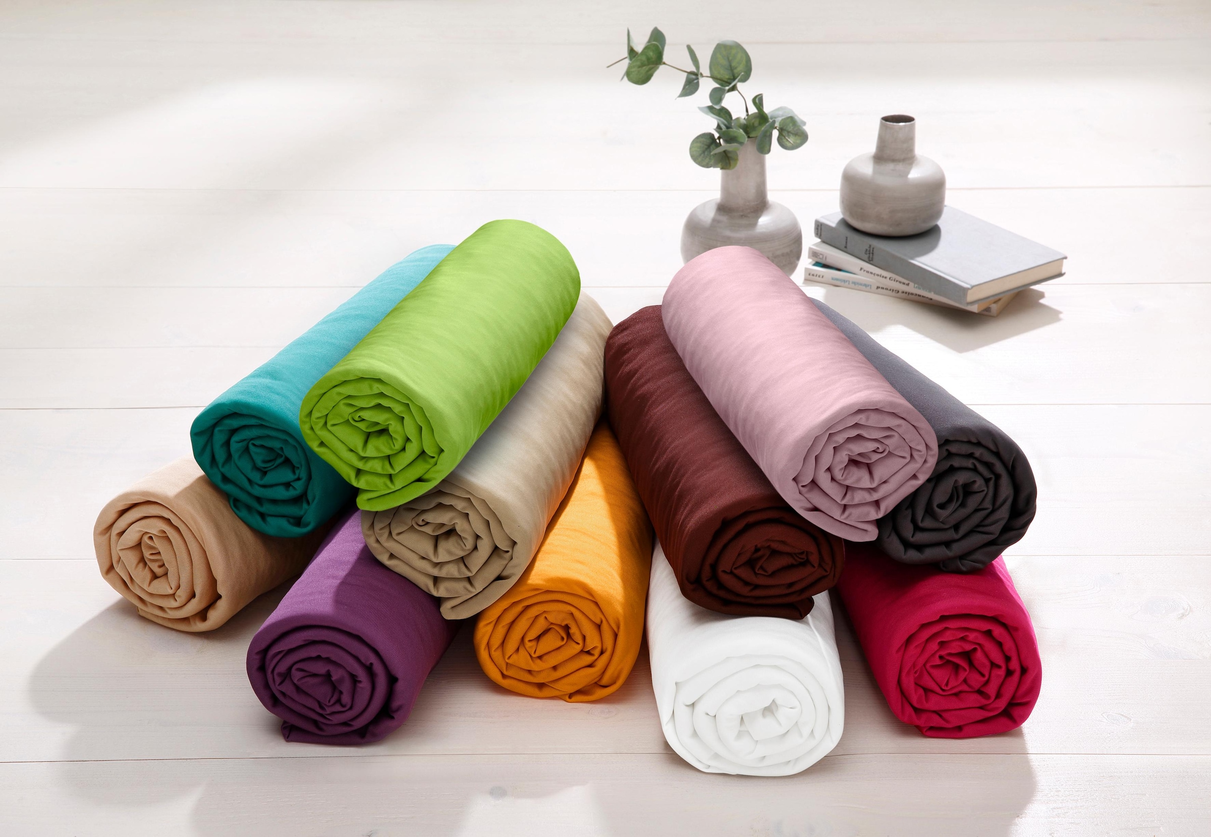 my home Spannbettlaken »PAPRIKA« Bettlaken, Laken, in zwei Qualitäten: Fleece & Jersey, pflegeleicht