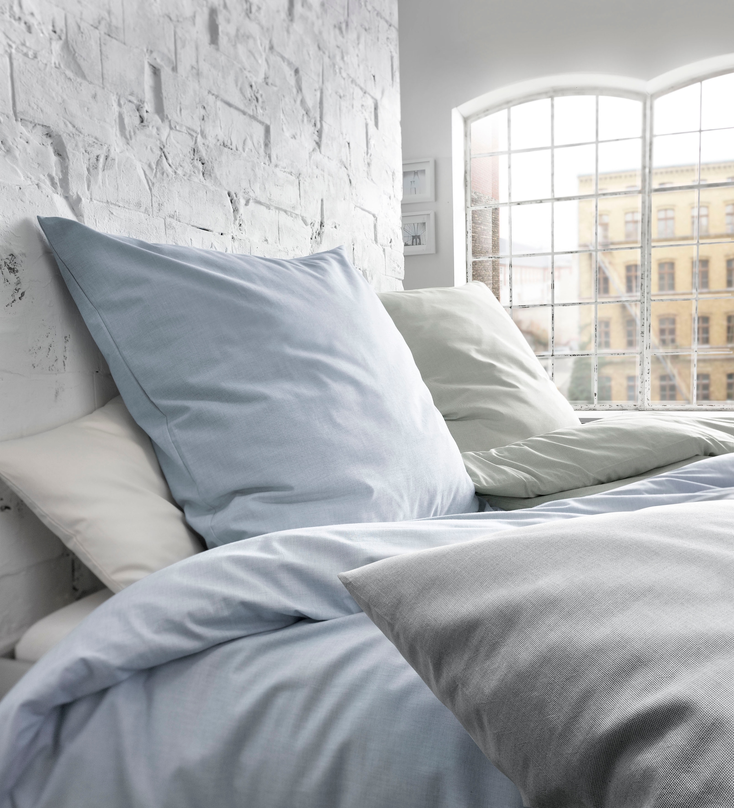 fleuresse Linge de lit »Porto« 2 cuis 100% Baumwolle, in Gr. 135x200, 155x220, 200x200cm, Reissverschluss