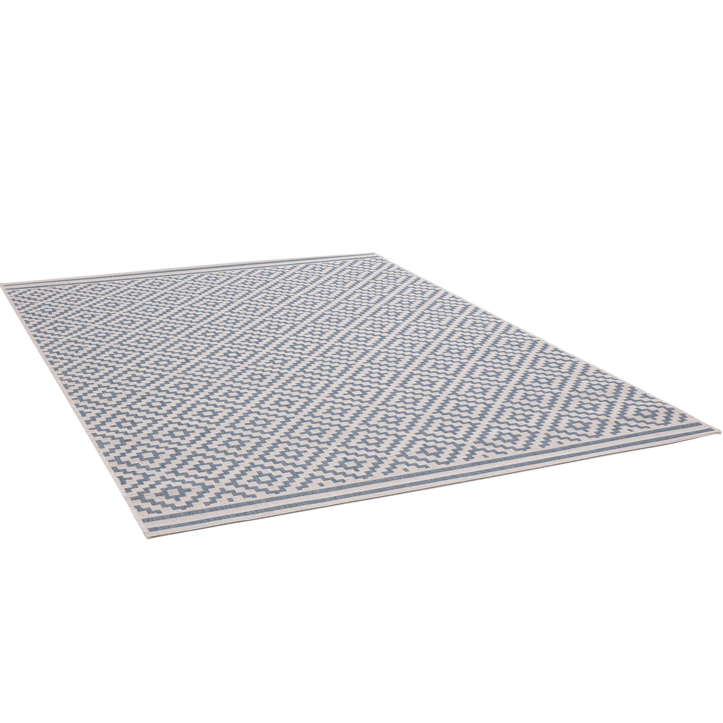 Primaflor-Ideen in Textil Teppich »Outdoorteppich ELDORADO Quadra« rechteckig 4 mm Höhe Flachgewebe, Rauten, Scandi, In- und Outdoor geeignet, wasserfest