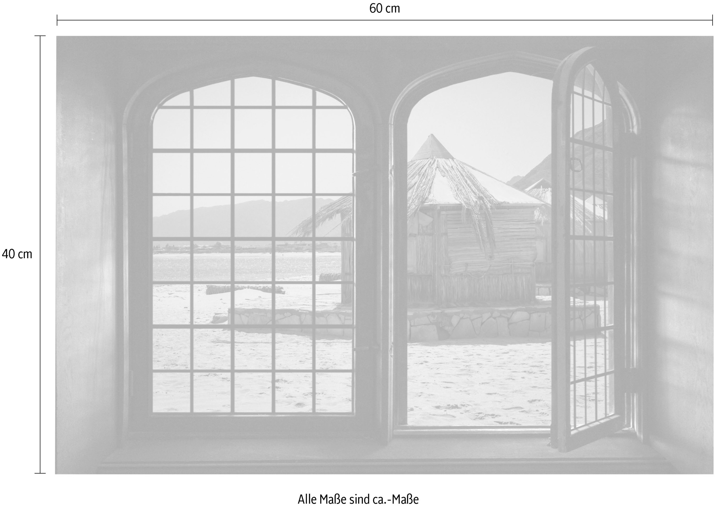 queence Wandsticker »Hütte« Wandsticker, Wandbild, selbstklebend, 3D, Fenster