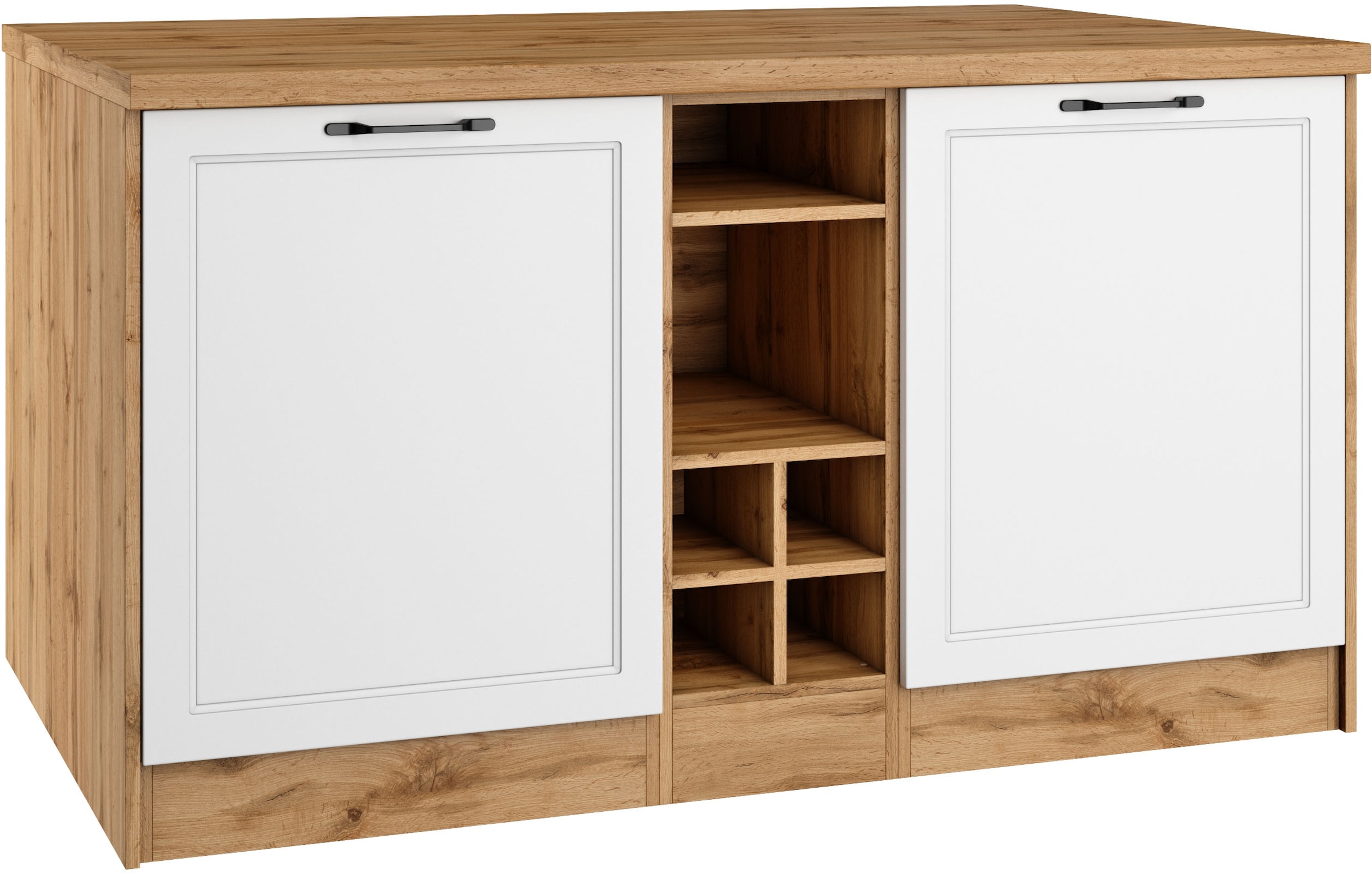 KOCHSTATION Ilot de cuisine »KS-Lana, Breite 153 cm« façades MDF, plan de travail épaisseur 38 mm
